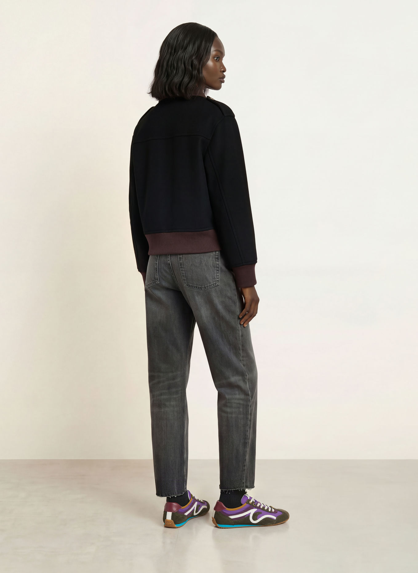 SANDRO Blouson: SCHWARZ / GOLD / DUNKELBRAUN