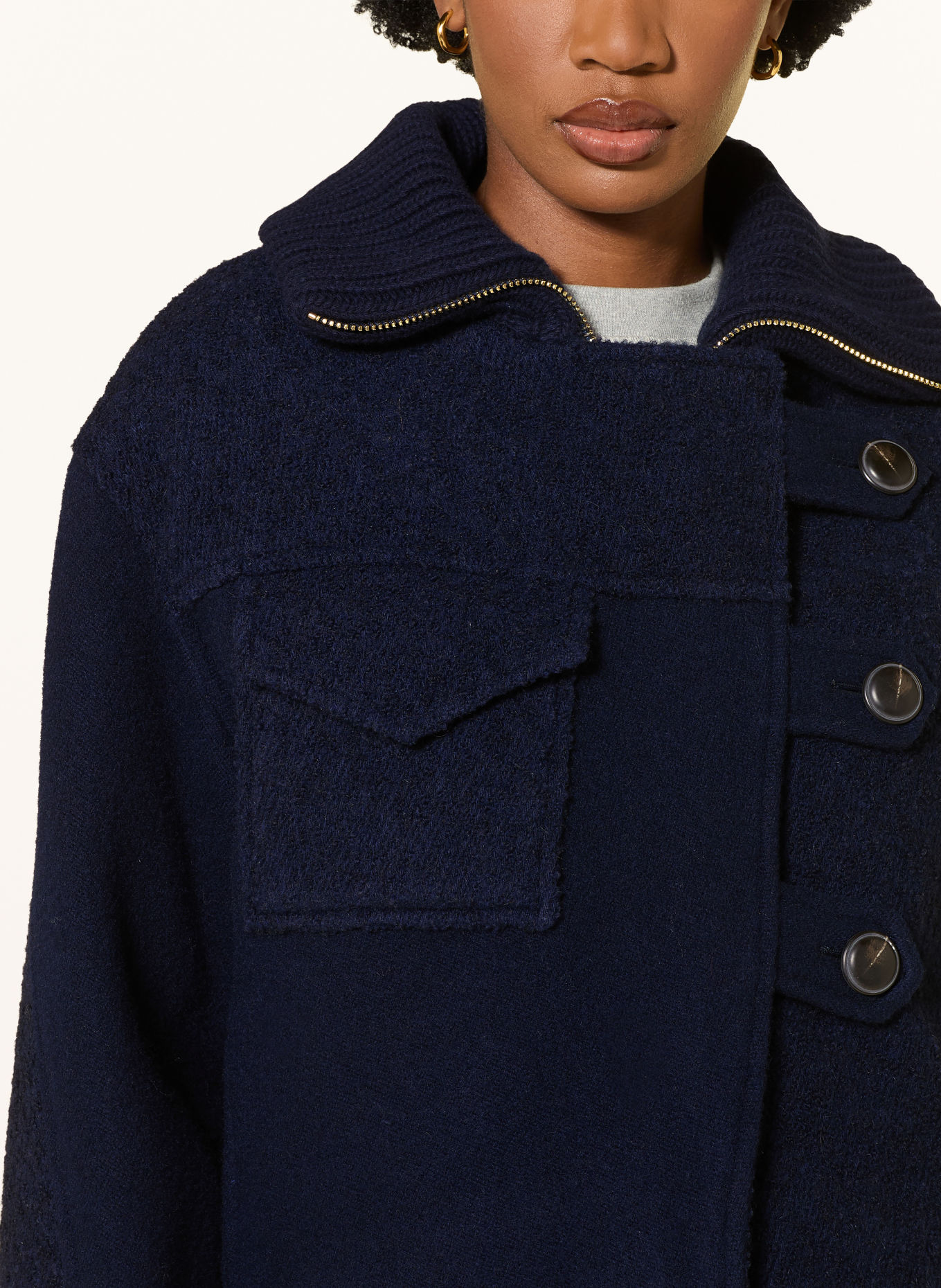 ba&sh Overjacket DORA i blandet materiale: MØRKEBLÅ