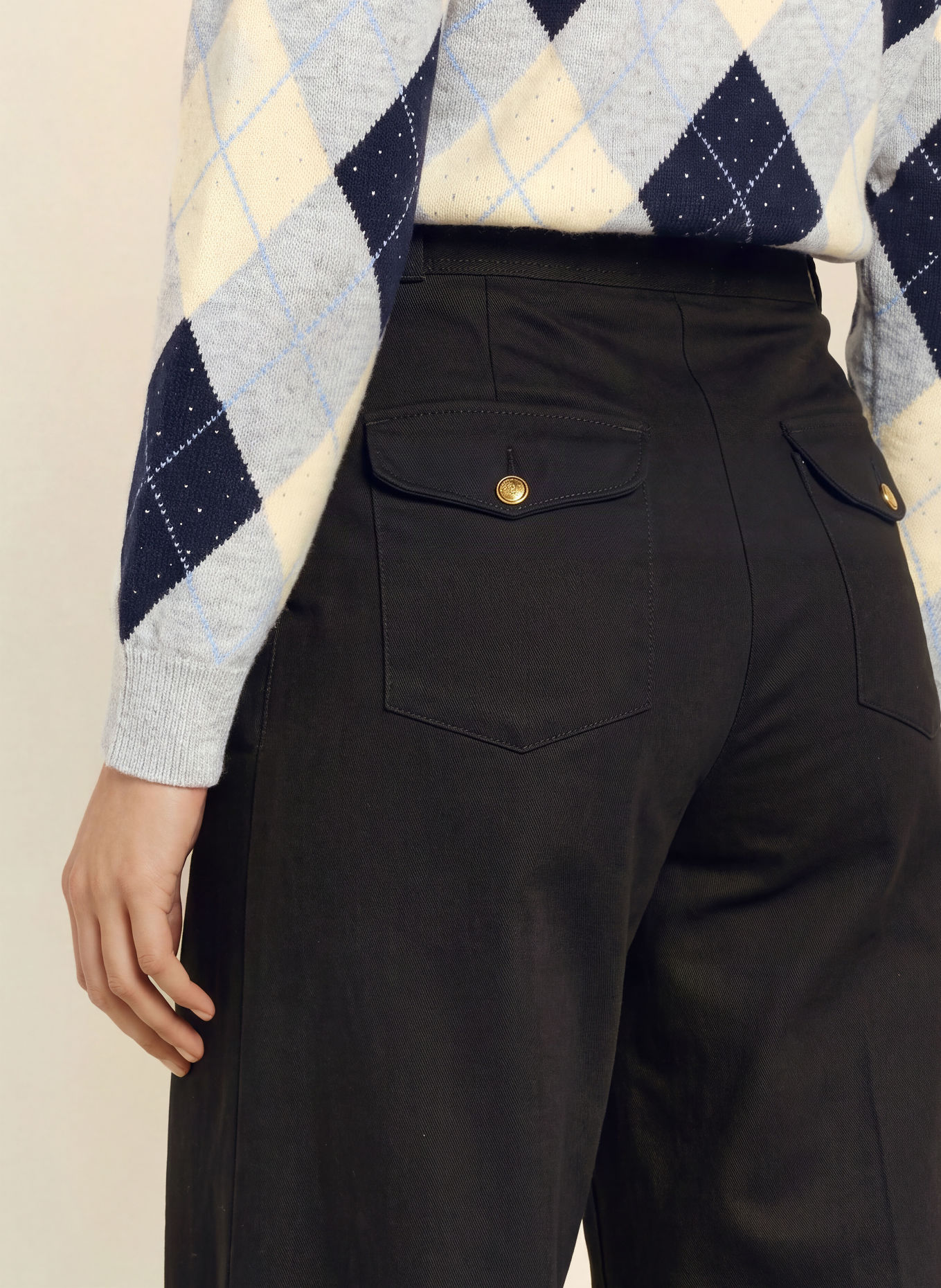 SANDRO Wide Leg Jeans: 20 BLACK