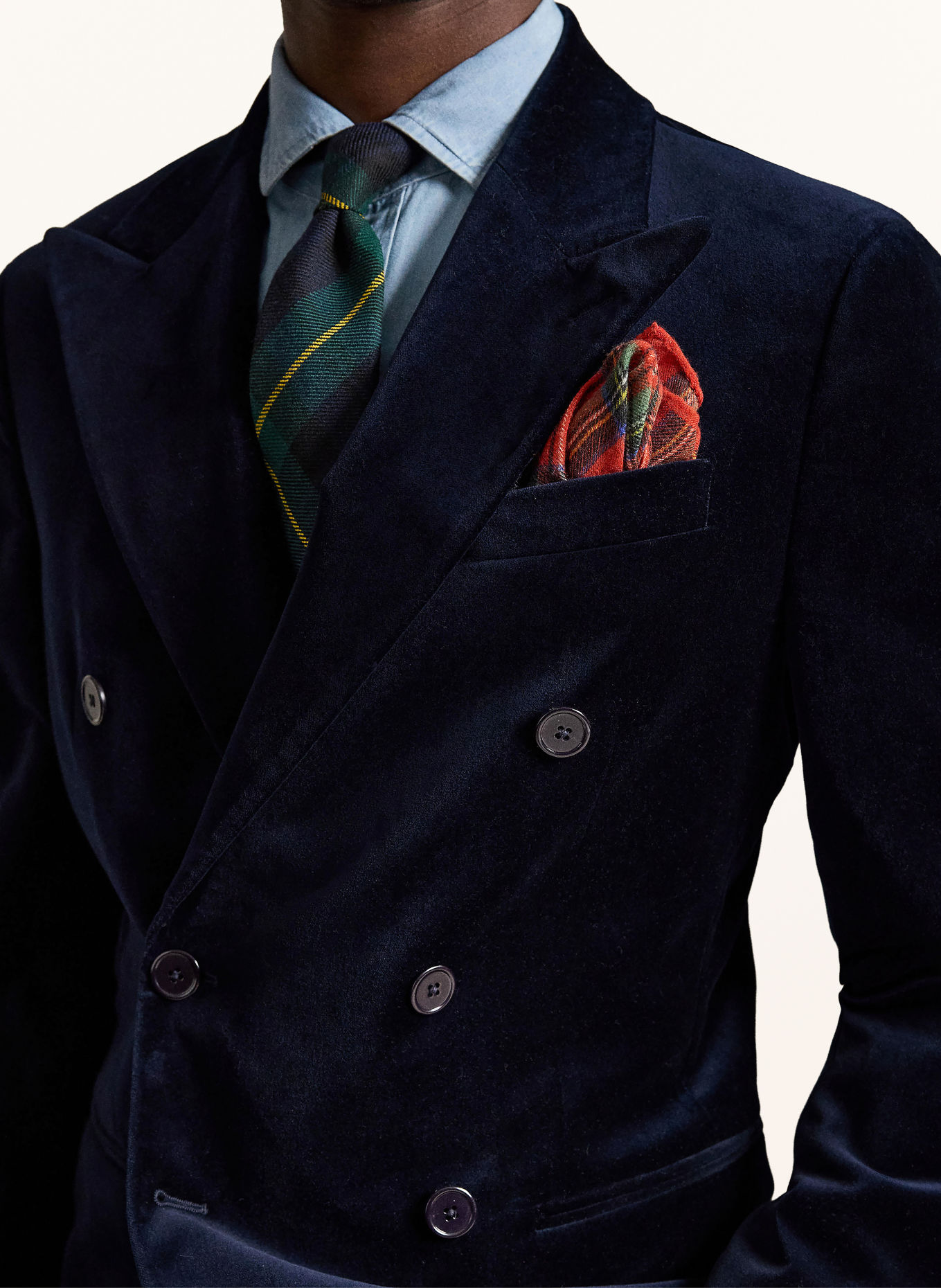 POLO RALPH LAUREN Samtsakko Modern Fit: DUNKELBLAU