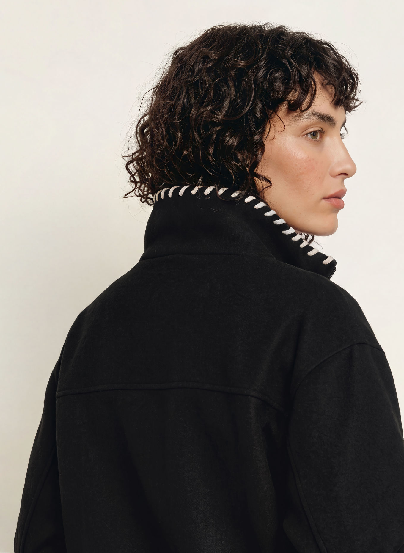 SANDRO Blouson: SCHWARZ / ECRU