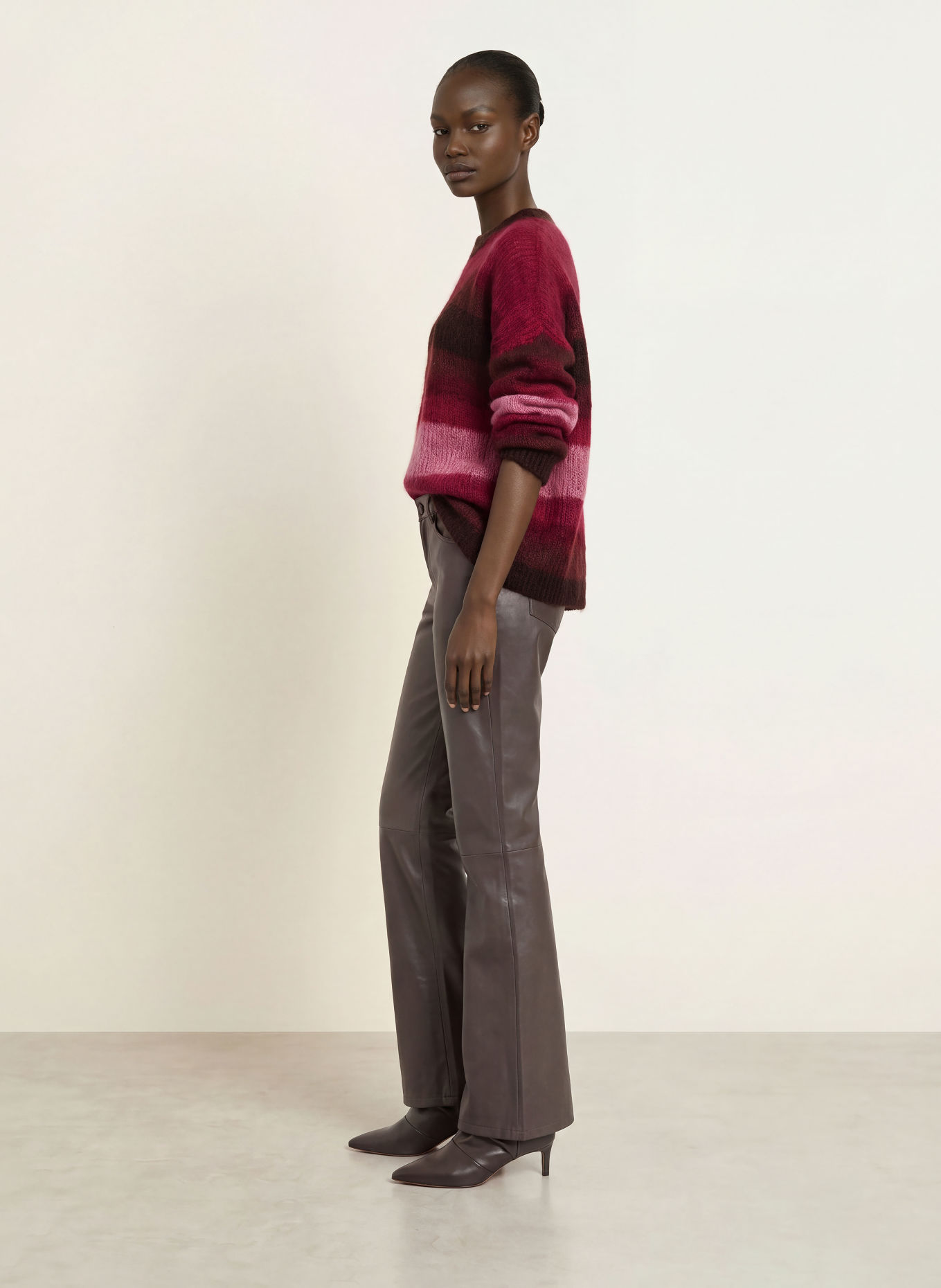 ba&sh Pullover RIVAS mit Mohair: FUCHSIA / BRAUN / ROSA