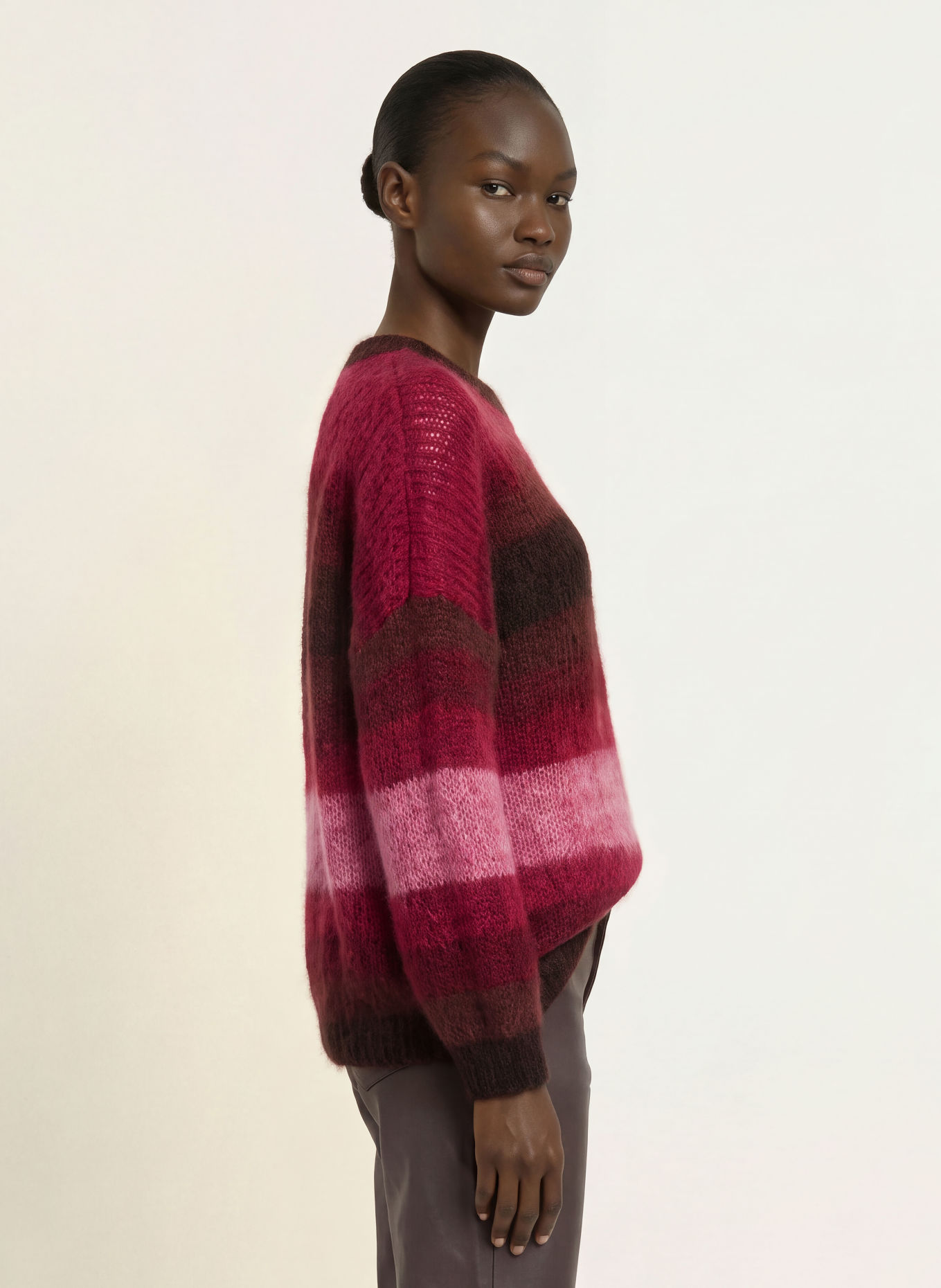 ba&sh Pullover RIVAS mit Mohair: FUCHSIA / BRAUN / ROSA