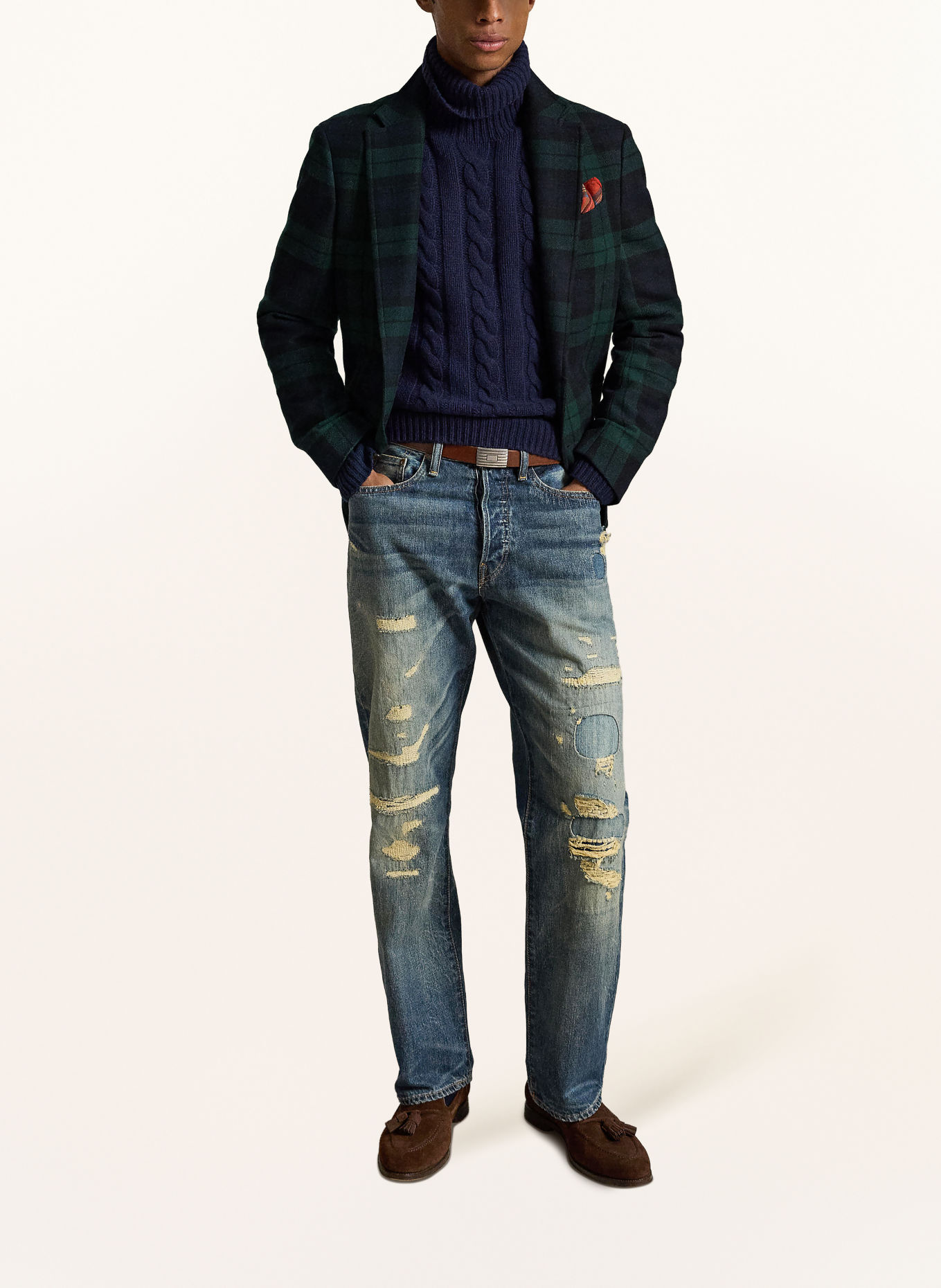 POLO RALPH LAUREN Sakko Modern Fit: DUNKELBLAU / DUNKELGRÜN / SCHWARZ