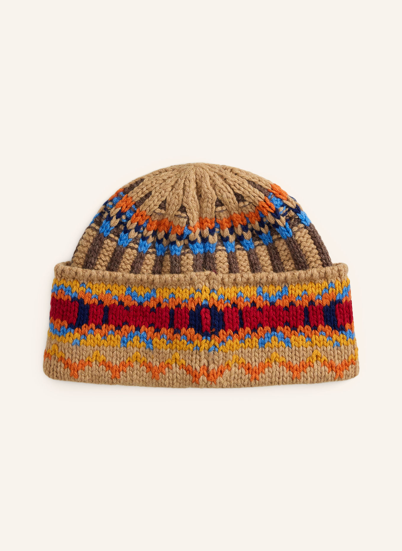 POLO RALPH LAUREN Hat: CAMEL / YELLOW / LIGHT BLUE