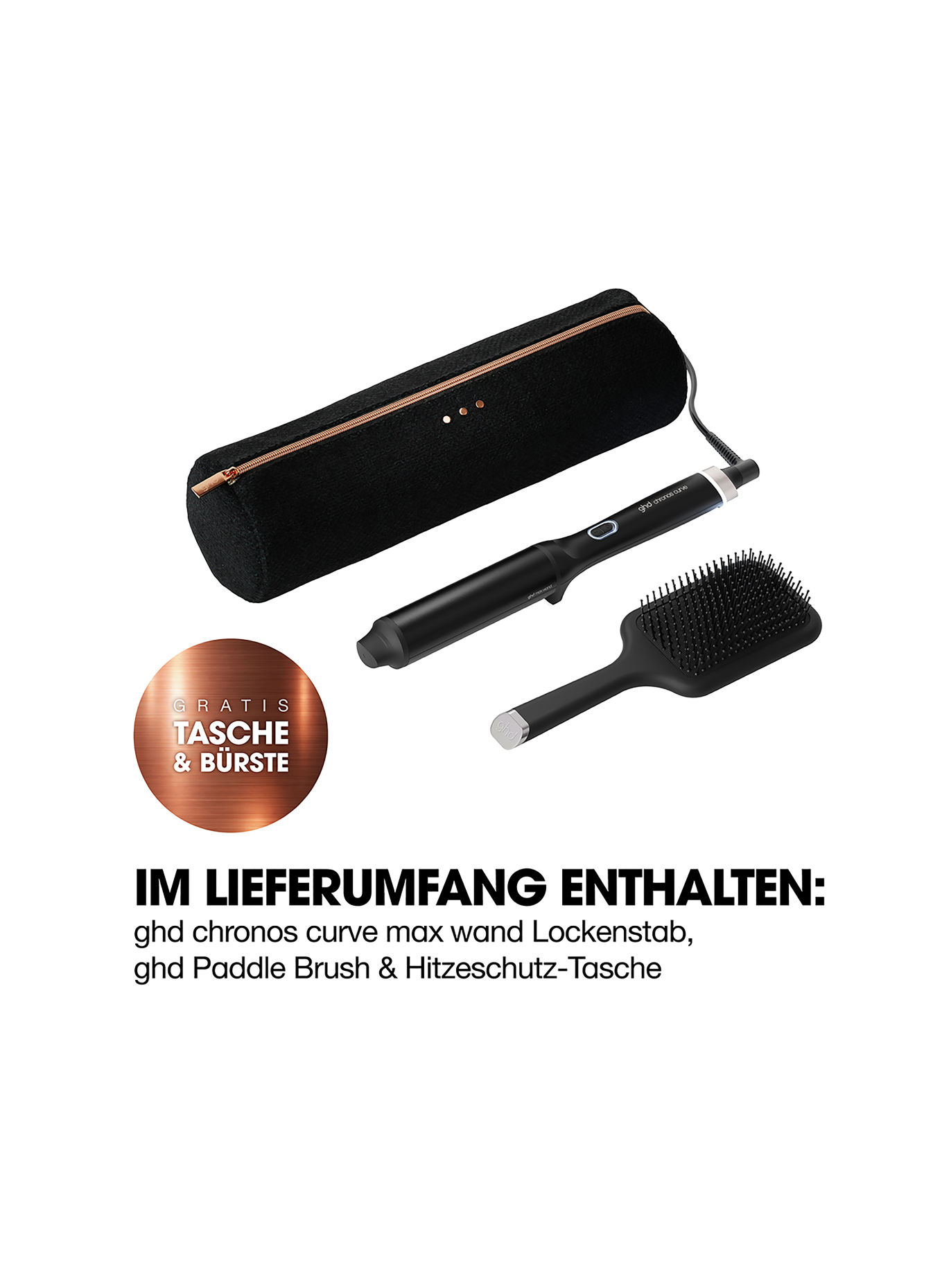 ghd CHRONOS CURVE MAX WAND GESCHENKSET: SCHWARZ