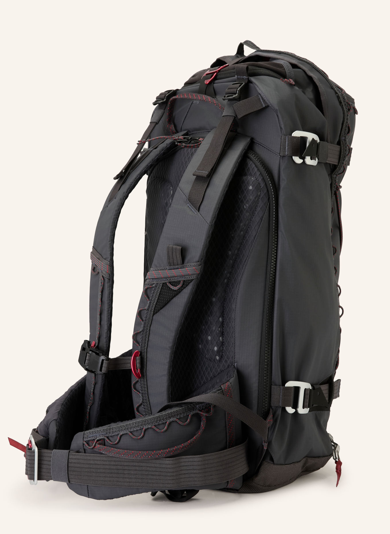 Klättermusen Rucksack KÅRE 30 l: DUNKELGRAU / DUNKELROT