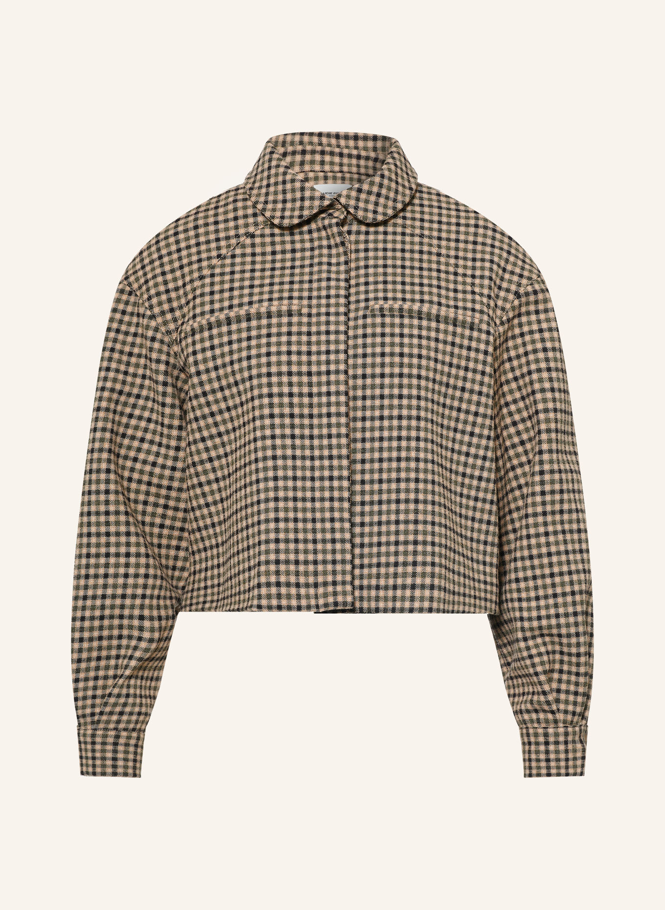 CLAUDIE PIERLOT Kastenjacke: HELLBRAUN / GRÜN / SCHWARZ