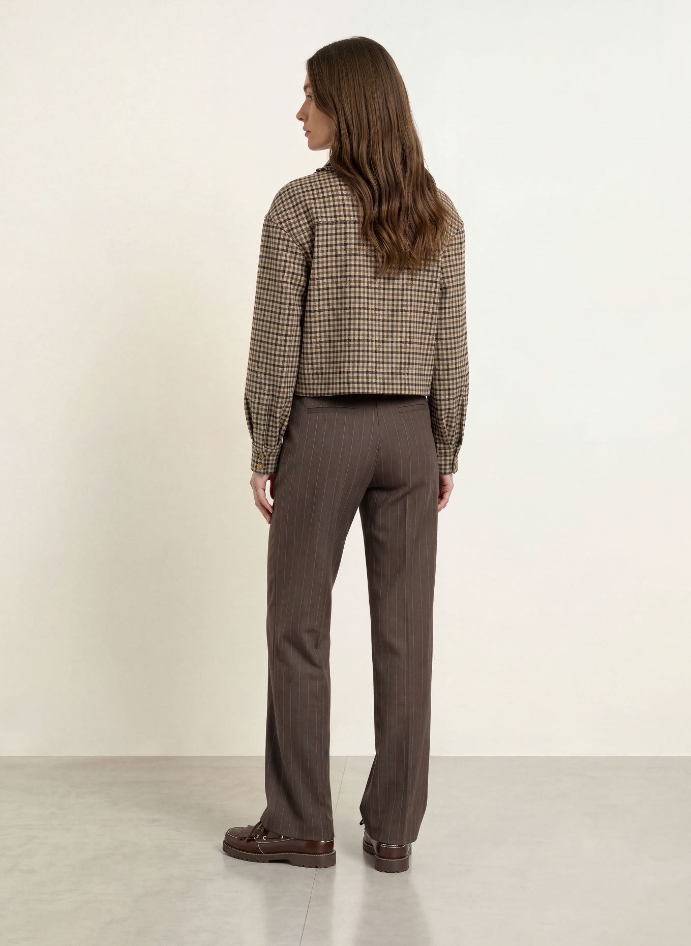 CLAUDIE PIERLOT Kastenjacke: HELLBRAUN / GRÜN / SCHWARZ