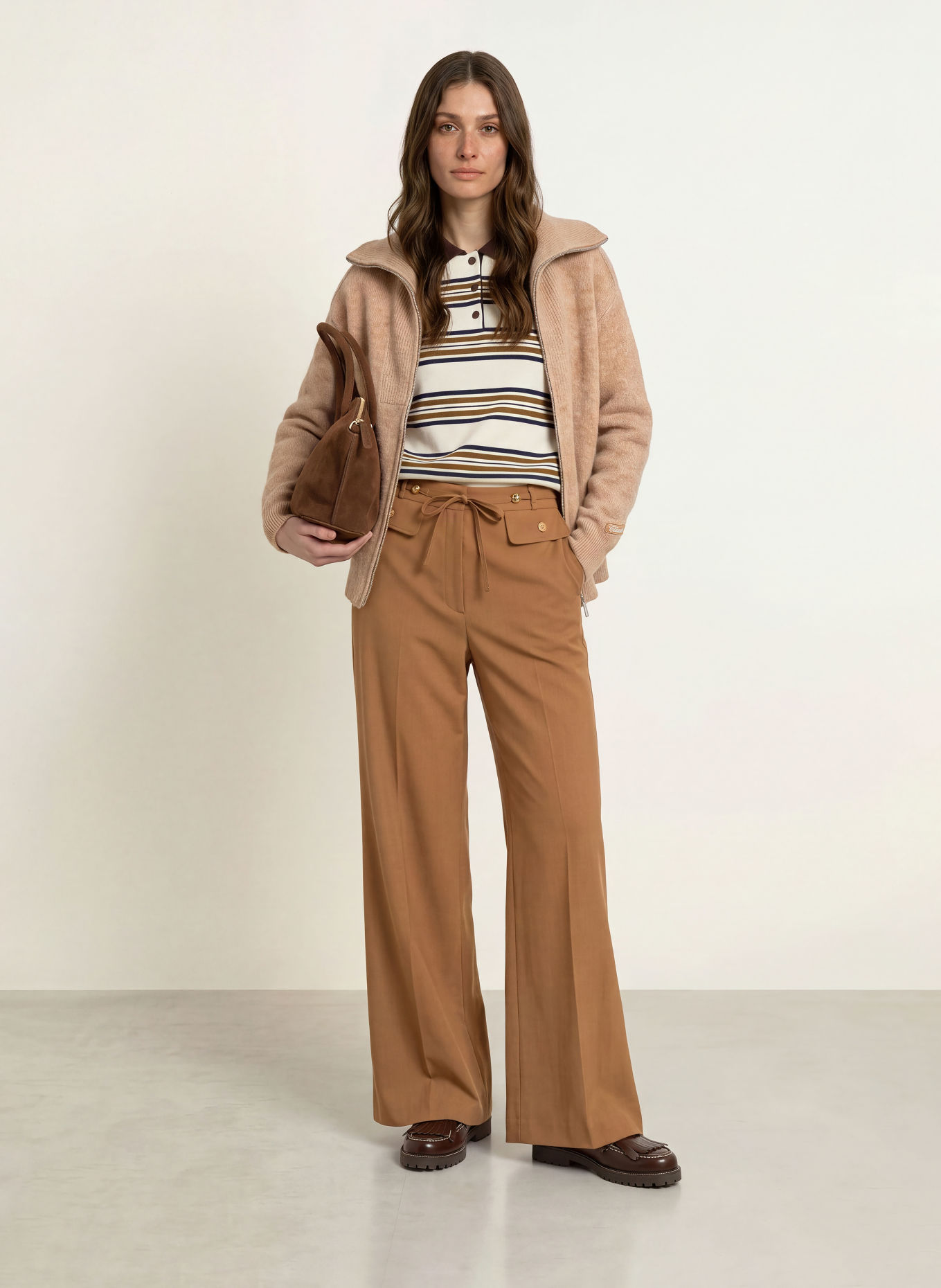 CLAUDIE PIERLOT Marlenehose: CAMEL