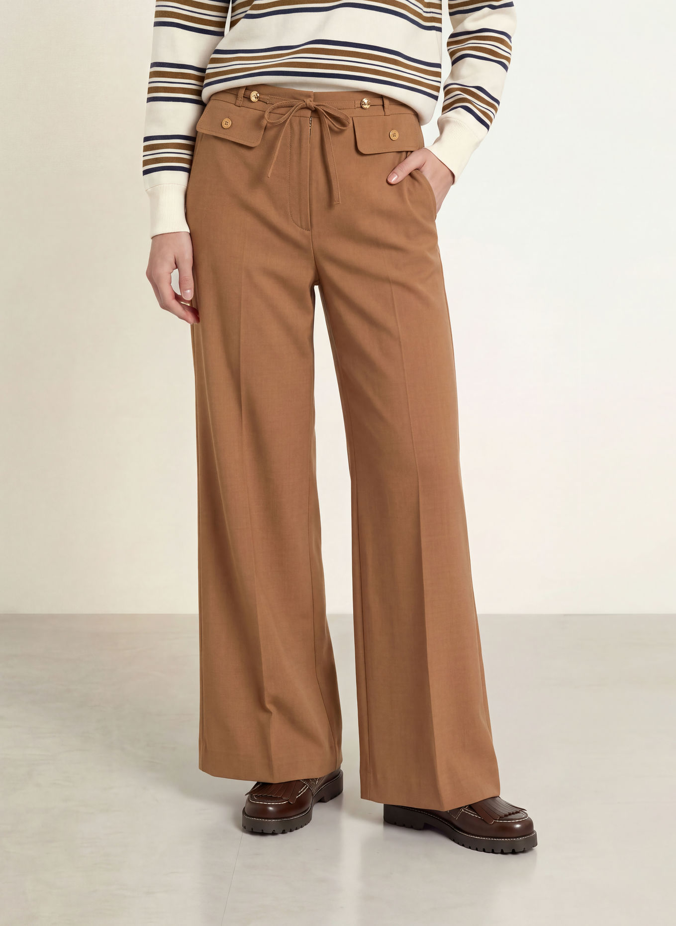 CLAUDIE PIERLOT Marlenehose: CAMEL