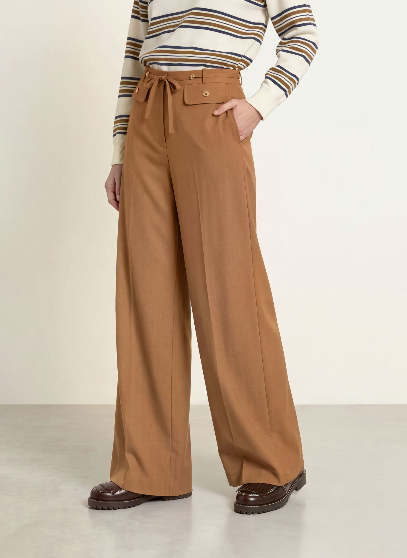 CLAUDIE PIERLOT Marlenehose: CAMEL