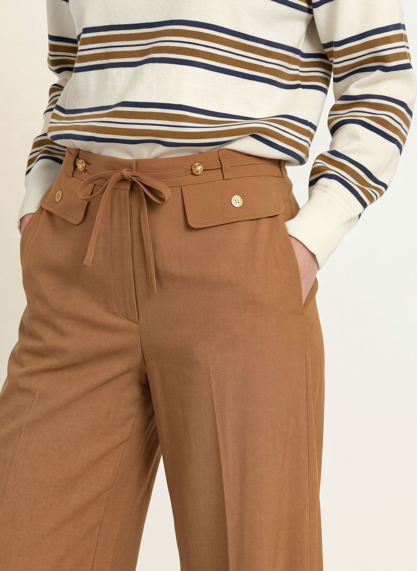 CLAUDIE PIERLOT Marlenehose: CAMEL