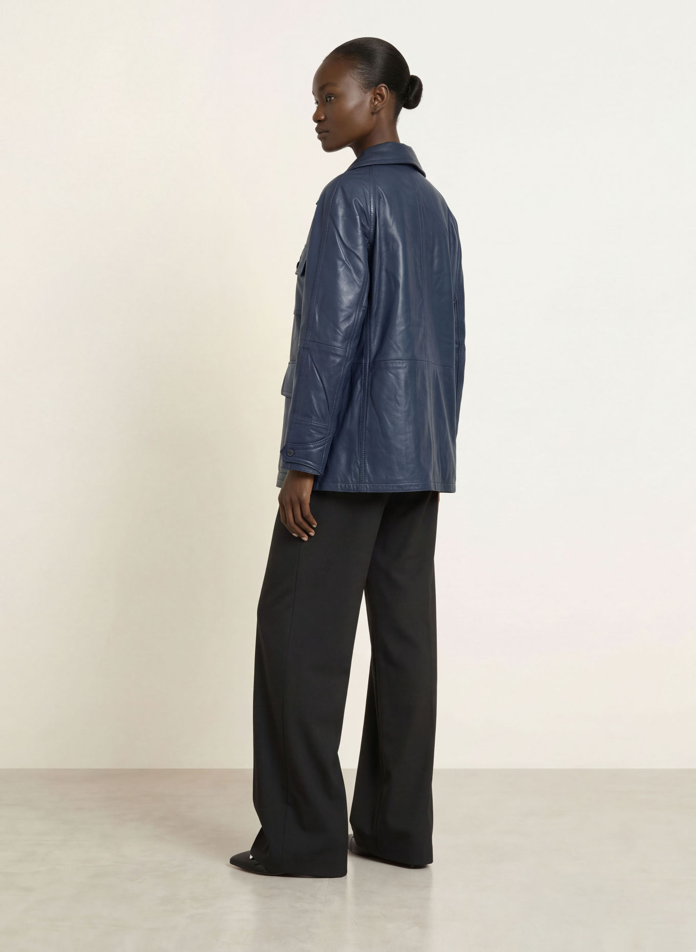 ALLSAINTS Lederjacke ROIYA: DUNKELBLAU