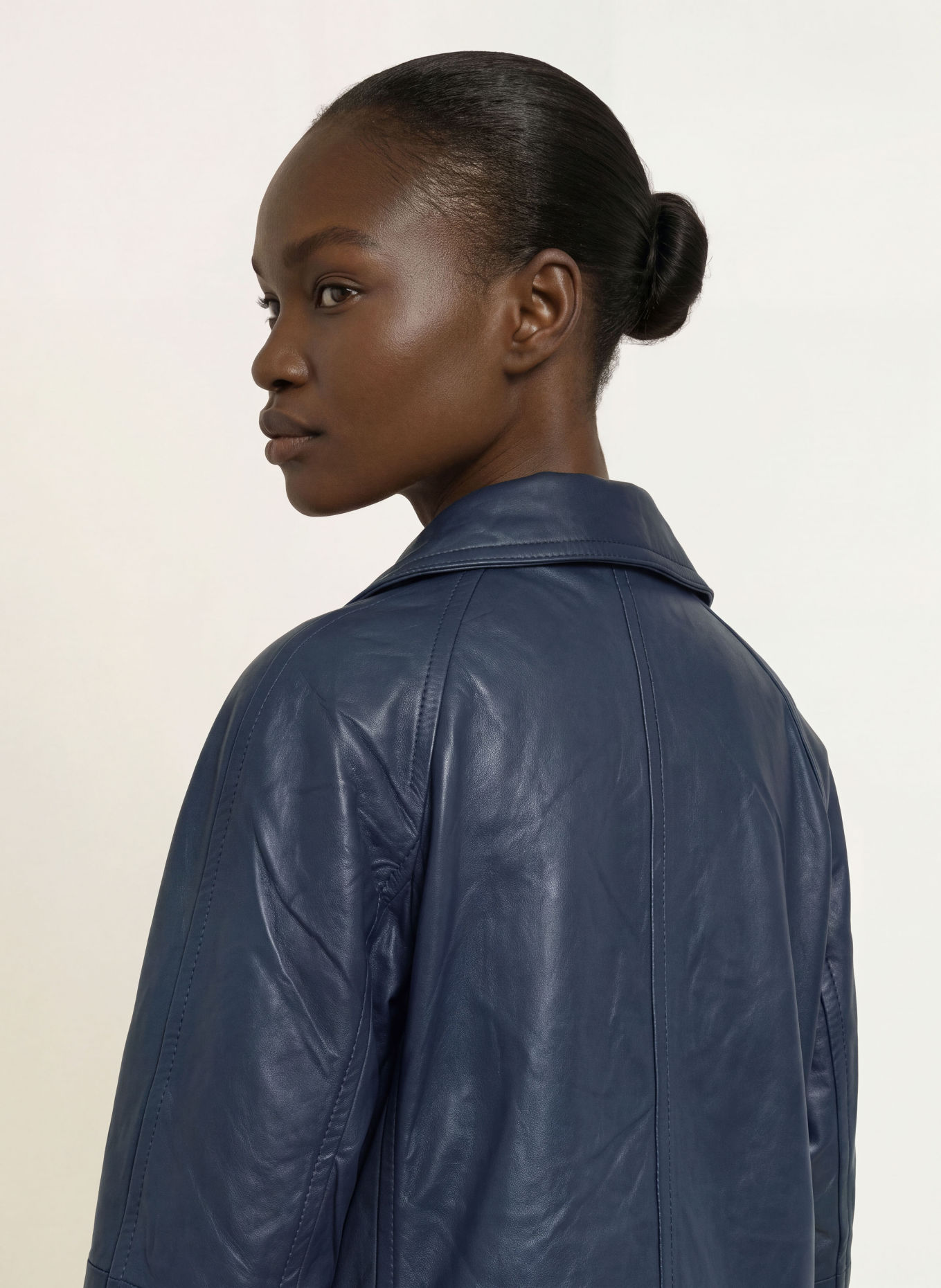 ALLSAINTS Lederjacke ROIYA: DUNKELBLAU