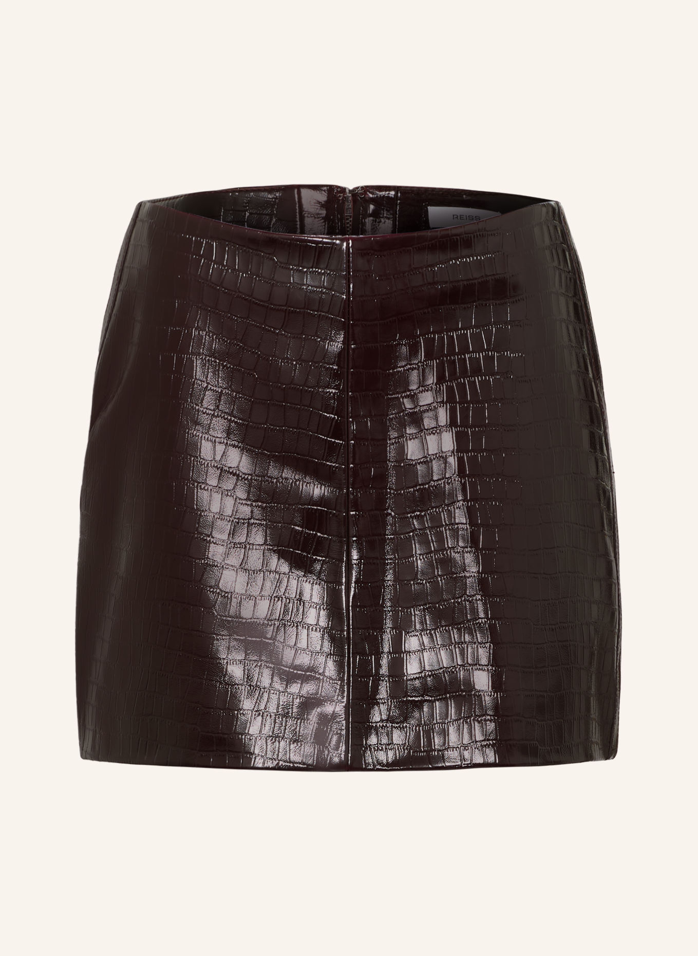 REISS Leren rok CORA: MARRON FONCÉ