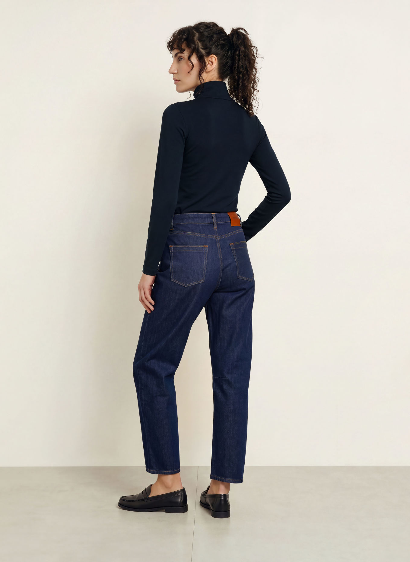 REISS Pull col zippé en jersey ELLIE: BLEU FONCÉ