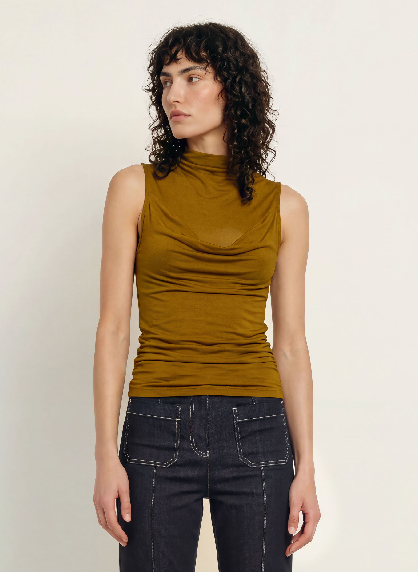 REISS Top CORINNE: KAKI