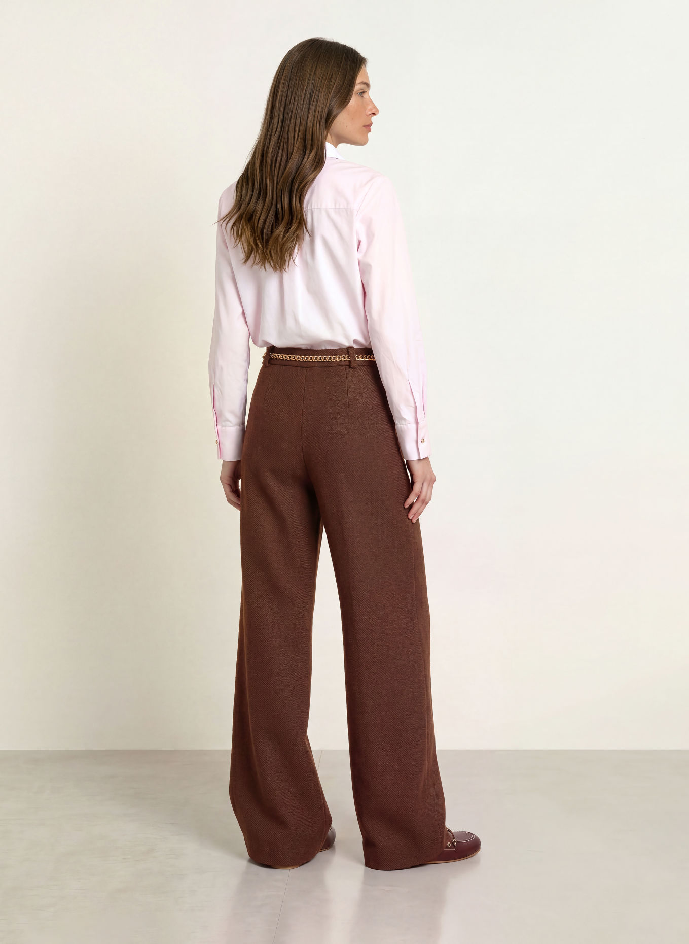 maje Marlenehose aus Tweed: DUNKELBRAUN