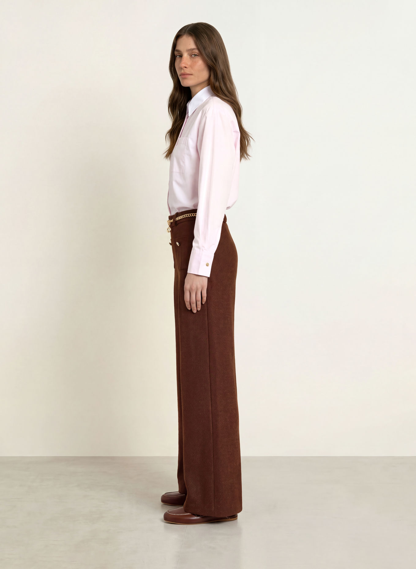 maje Marlenehose aus Tweed: DUNKELBRAUN