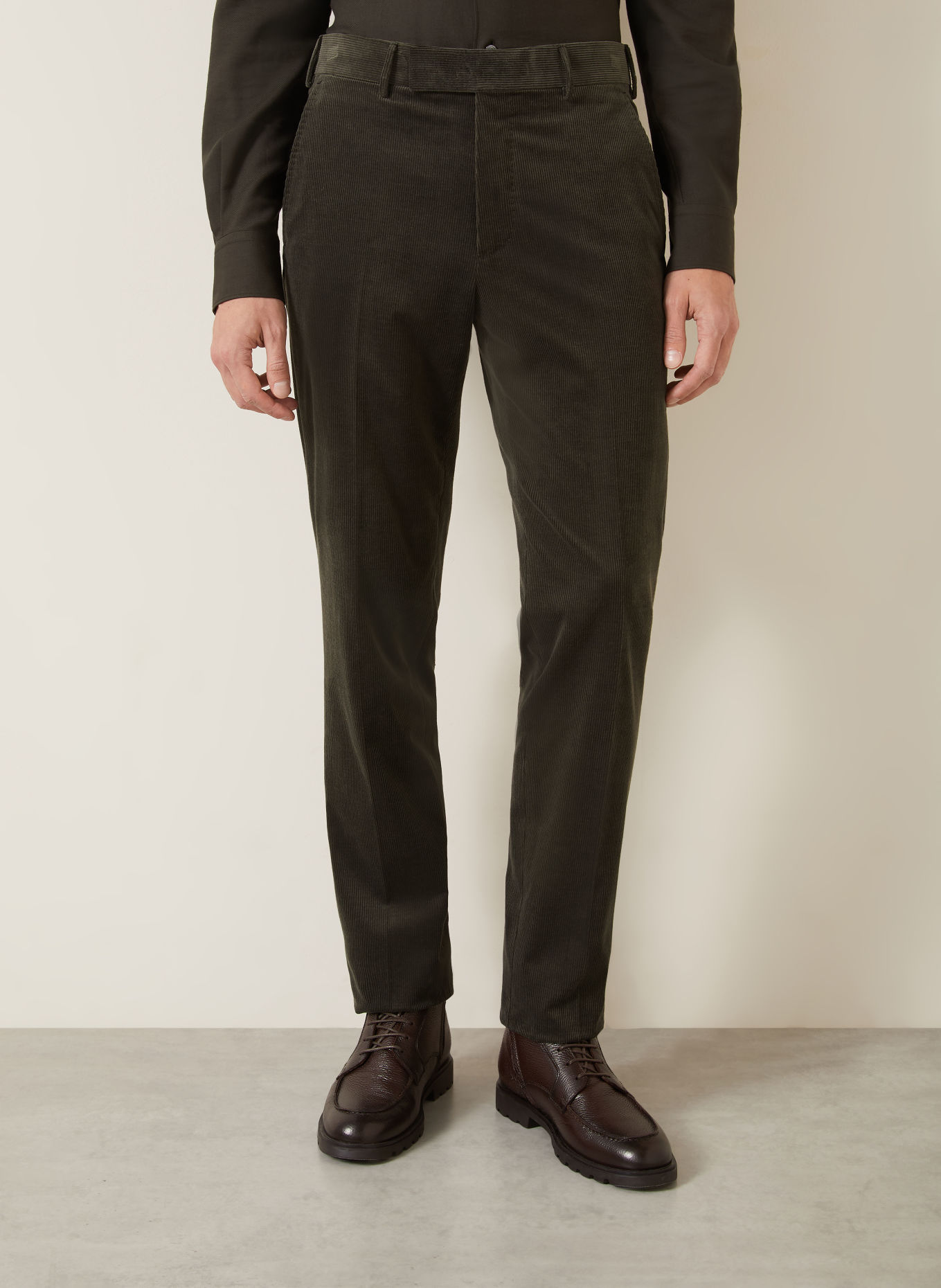 ZEGNA Pantalon en velours côtelé, coupe régulière: GROEN