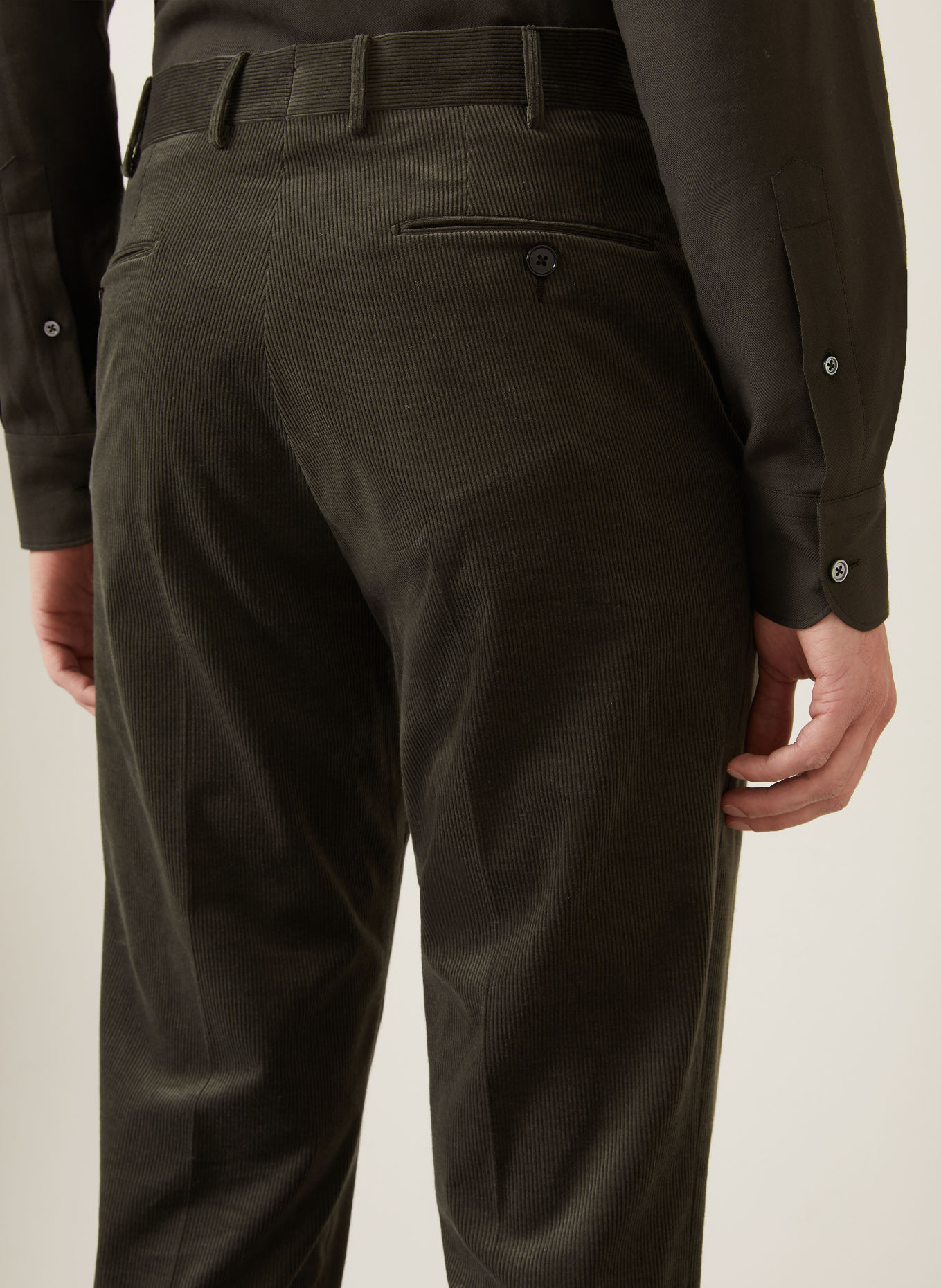 ZEGNA Pantalon en velours côtelé, coupe régulière: GROEN