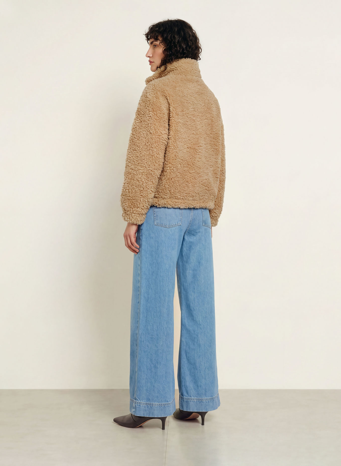 ba&sh Teddyfell-Jacke SONJO: BEIGE