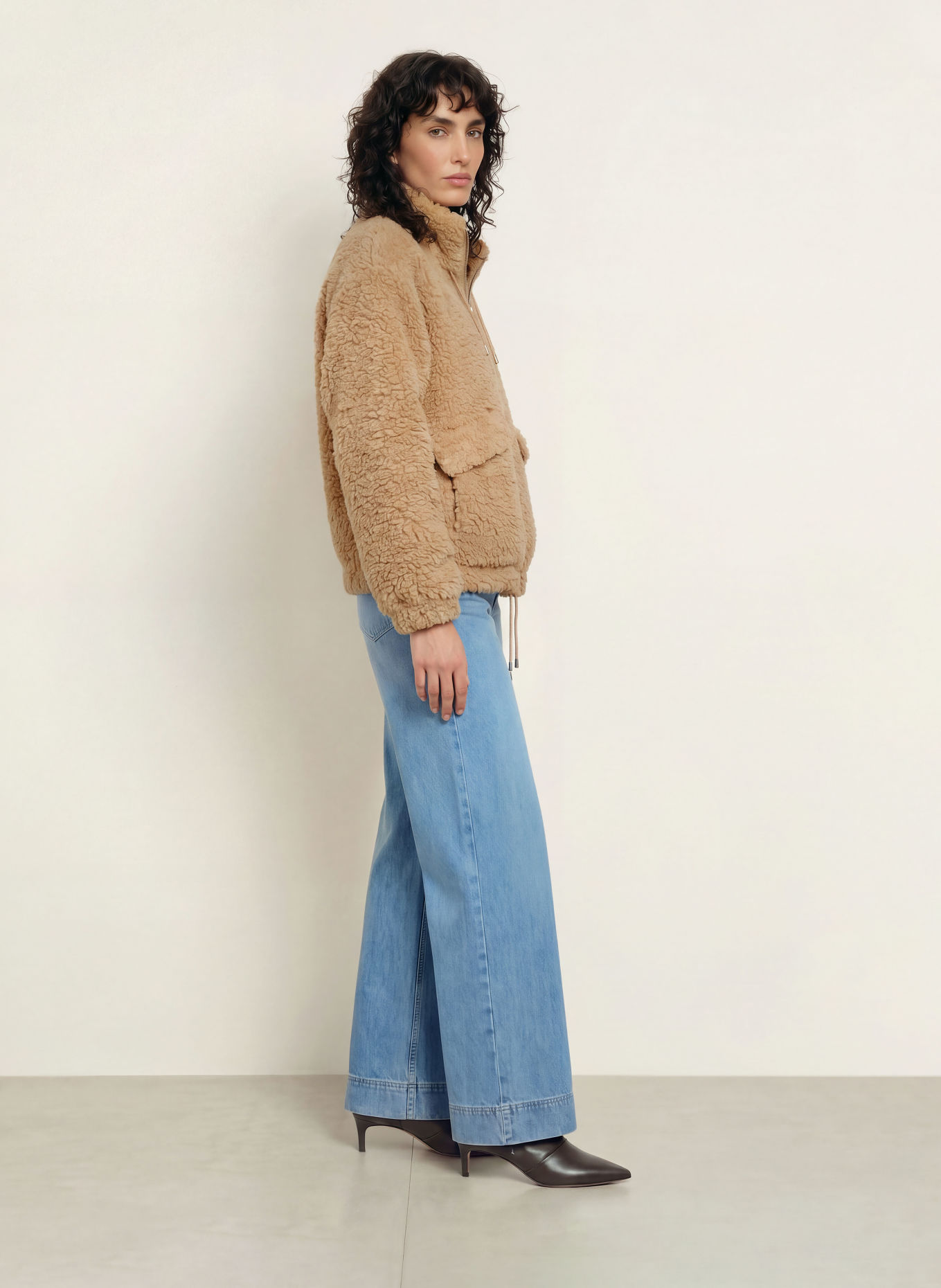 ba&sh Teddyfell-Jacke SONJO: BEIGE