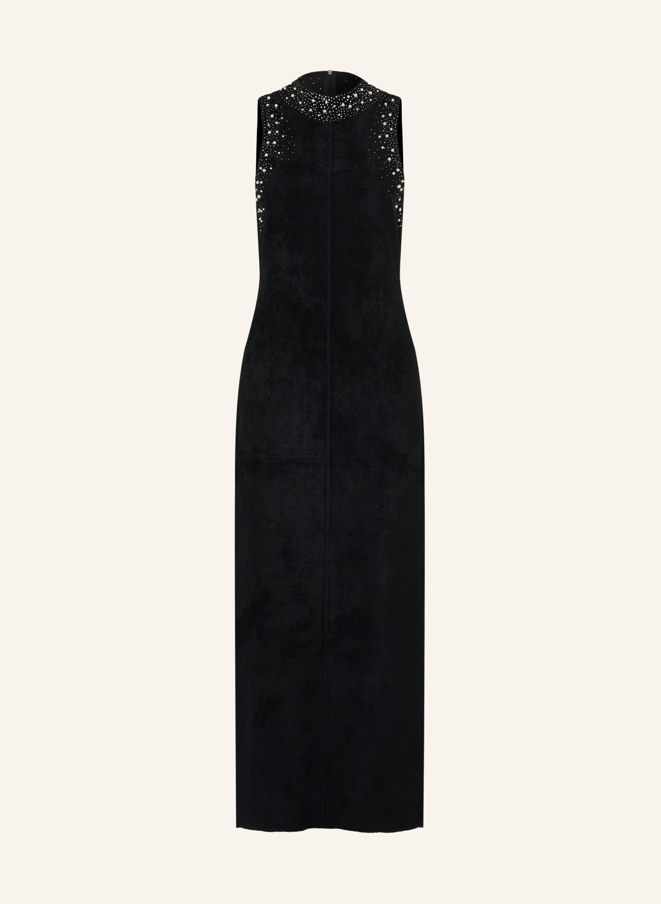 SANDRO Strickkleid mit Schmucksteinen: SCHWARZ