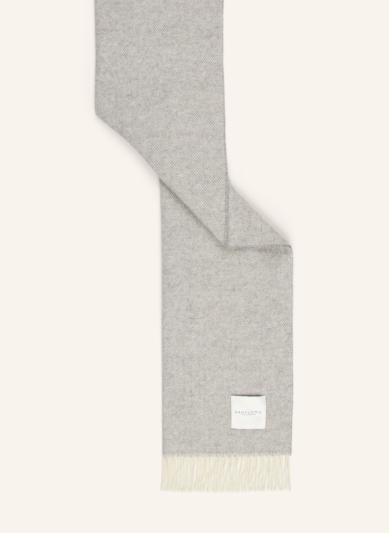 PROFUOMO Schal: GRAU / CREME / HELLGRAU