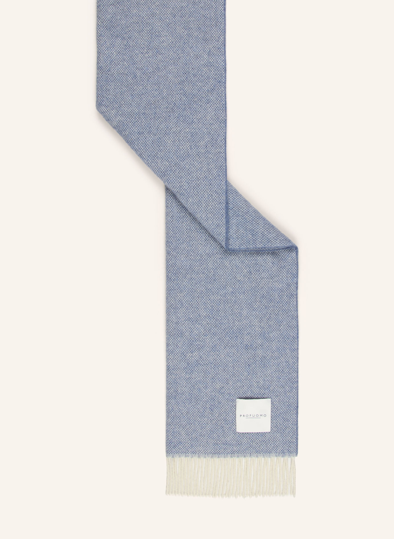 PROFUOMO Schal: BLAUGRAU / CREME / HELLGRAU