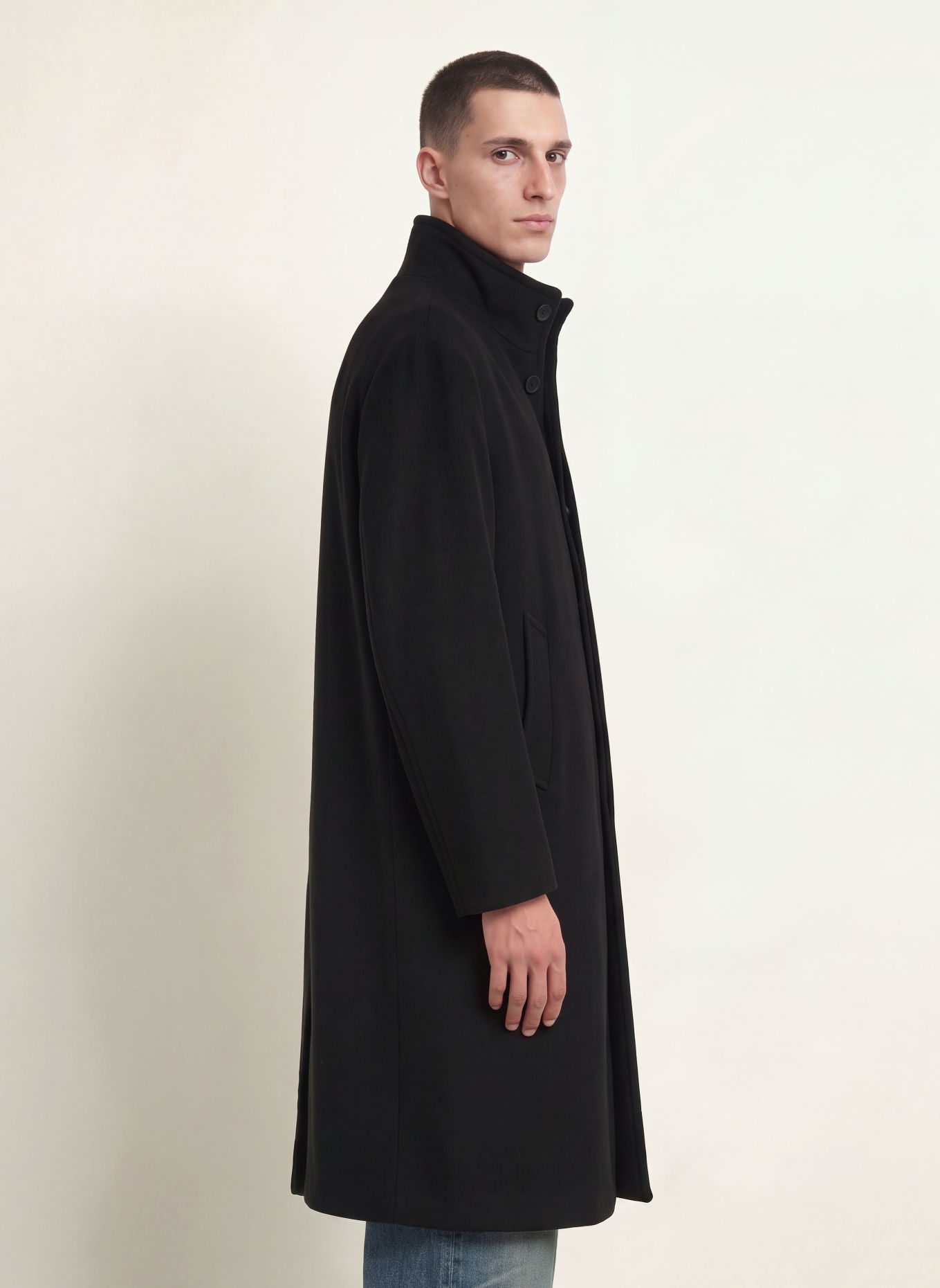 SANDRO Wollmantel: SCHWARZ