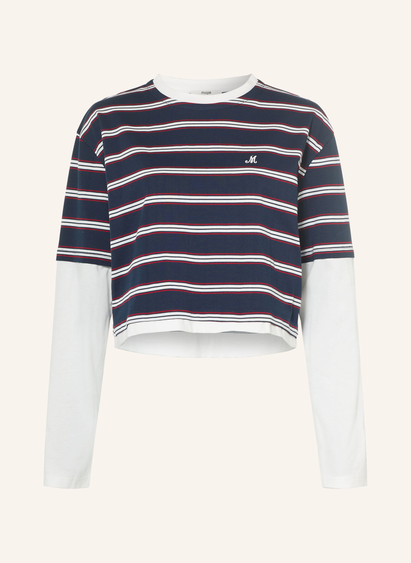maje Longsleeve: DUNKELBLAU / ROT / WEISS