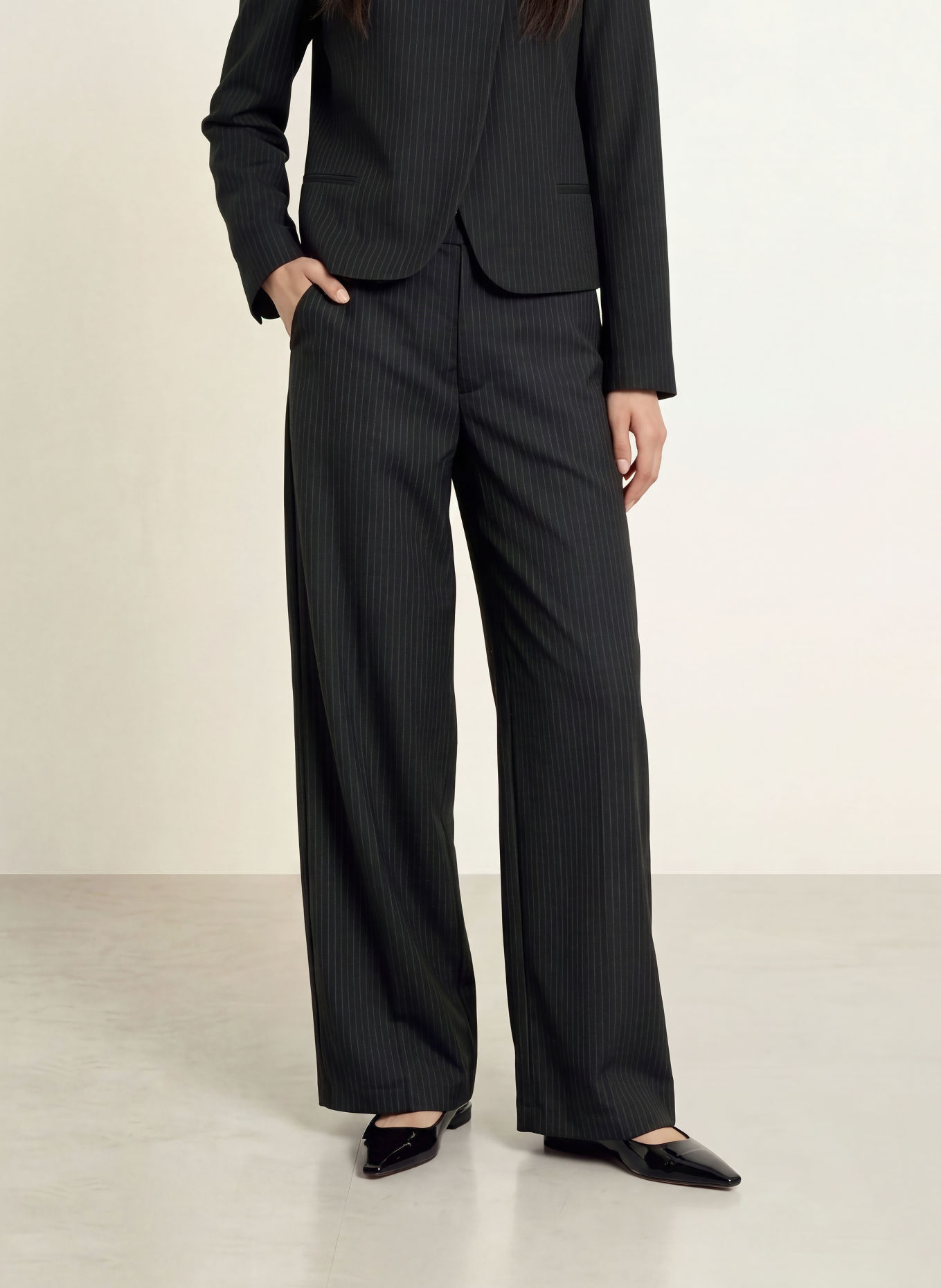 NEO NOIR Marlenehose NATHALIE: DUNKELBLAU / DUNKELGRAU