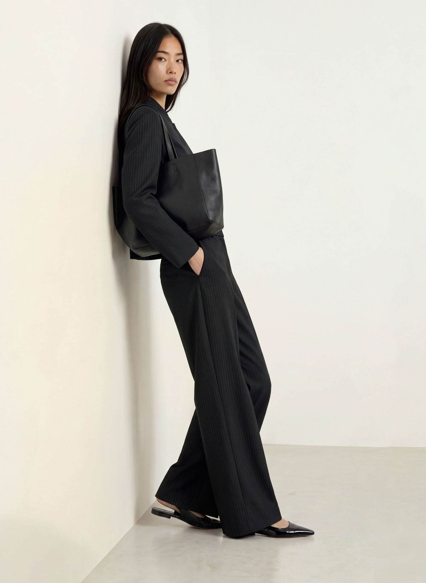 NEO NOIR Marlenehose NATHALIE: DUNKELBLAU / DUNKELGRAU