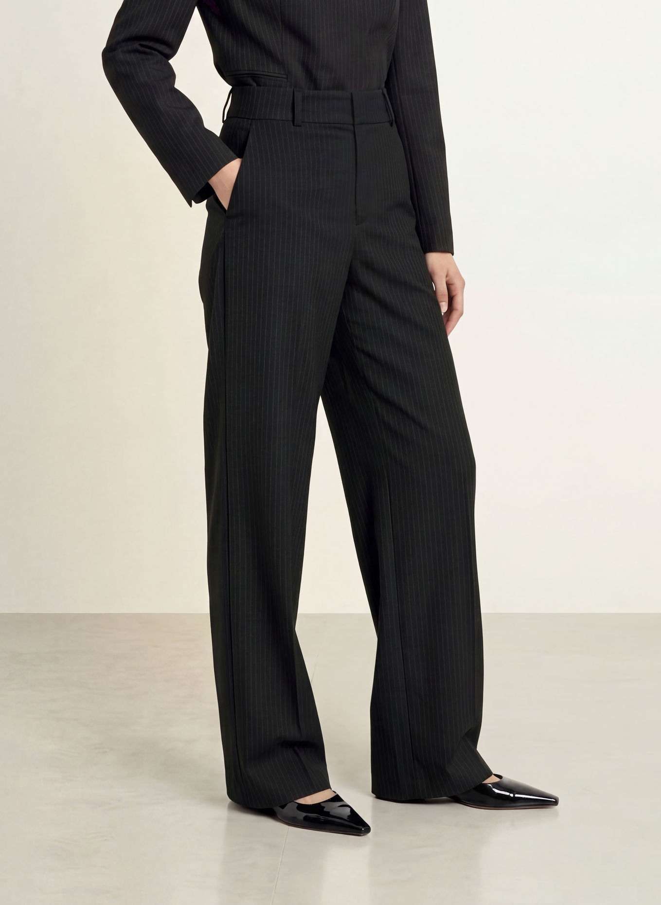 NEO NOIR Marlenehose NATHALIE: DUNKELBLAU / DUNKELGRAU