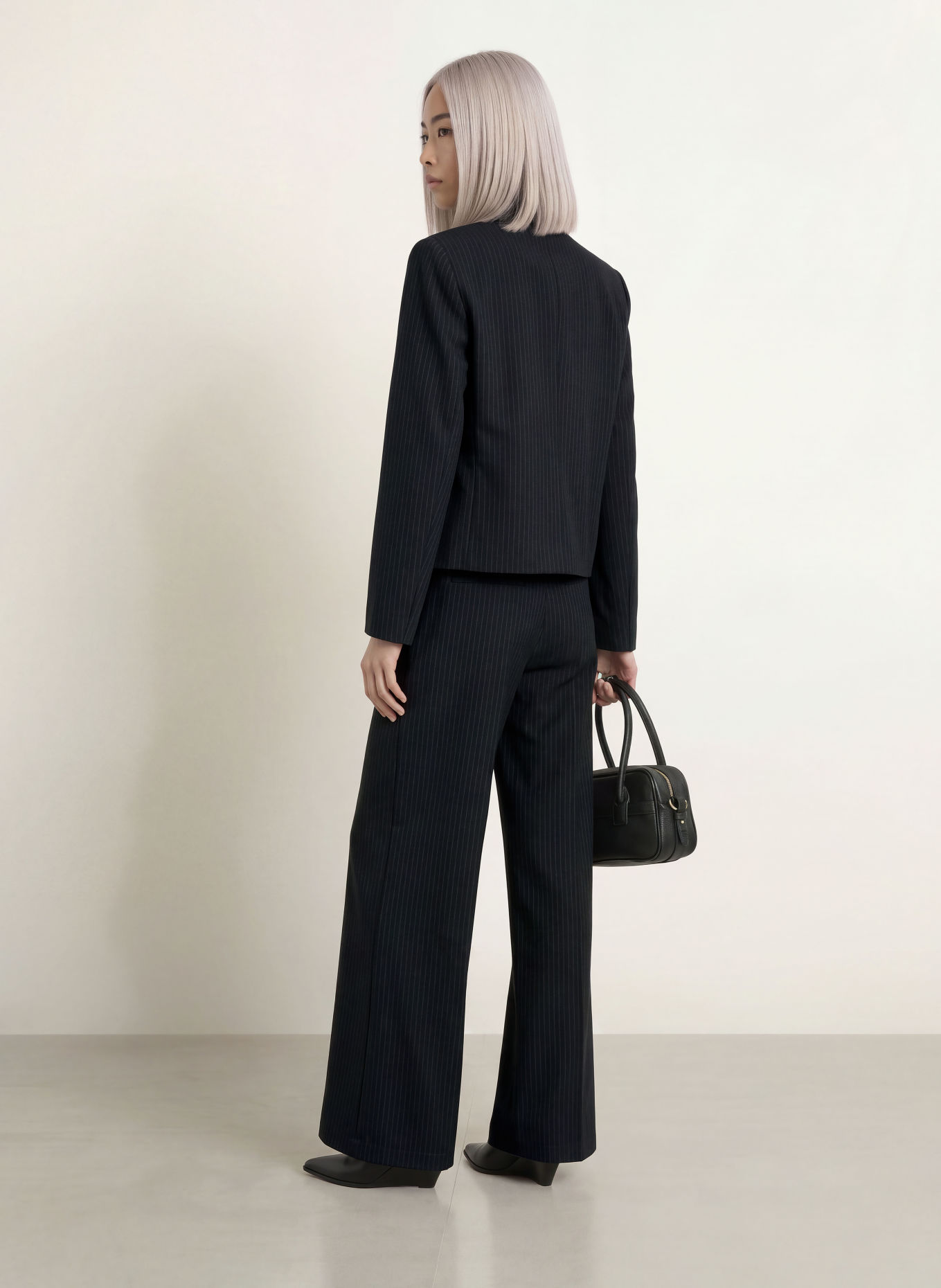 NEO NOIR Blazer TIRIA: DONKERBLAUW / LICHTGRIJS