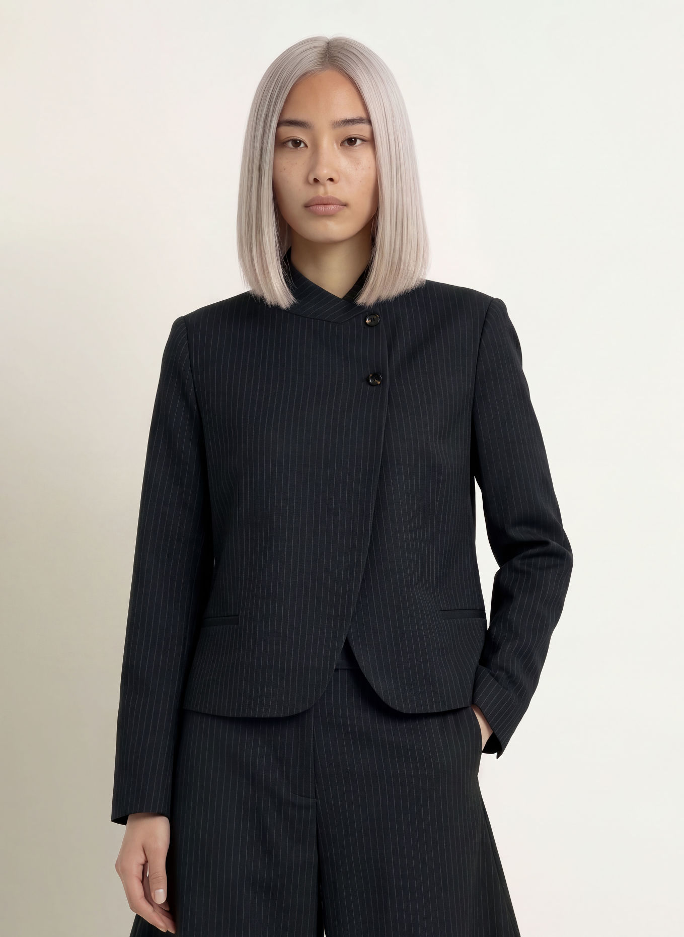 NEO NOIR Blazer TIRIA: DONKERBLAUW / LICHTGRIJS