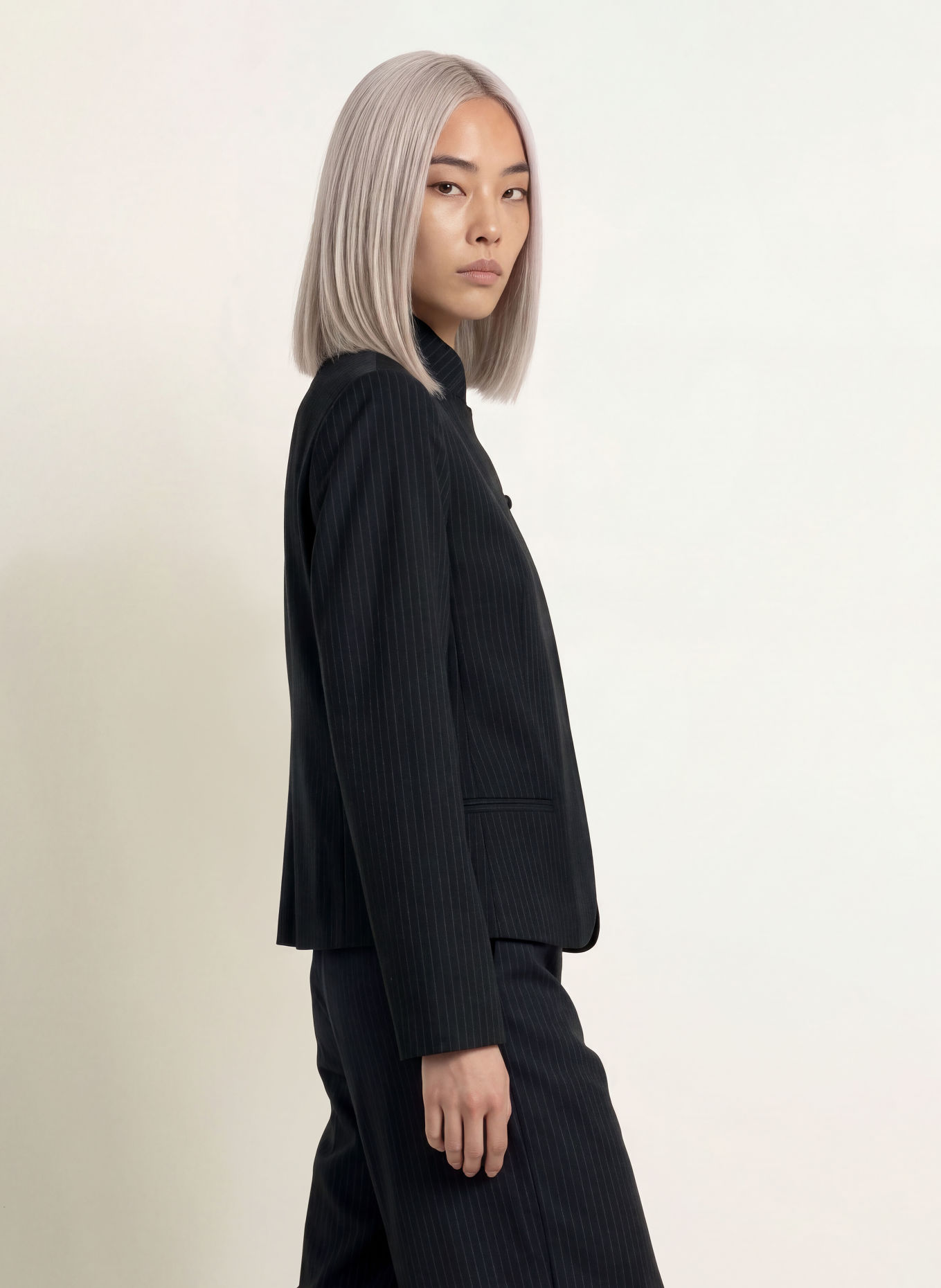 NEO NOIR Blazer TIRIA: DONKERBLAUW / LICHTGRIJS