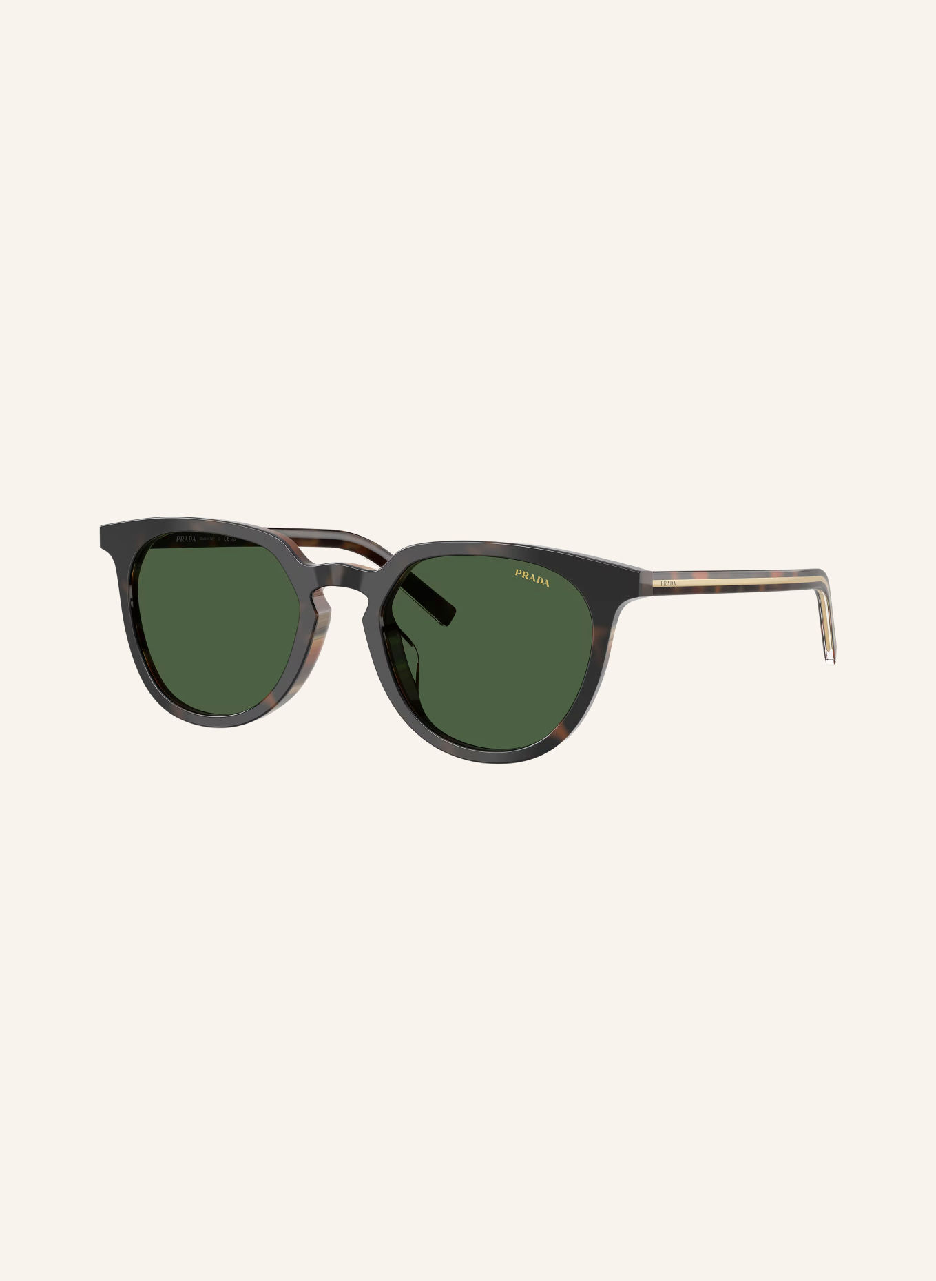 PRADA PR D15SD Sunglasses: HAVANA/ GREEN