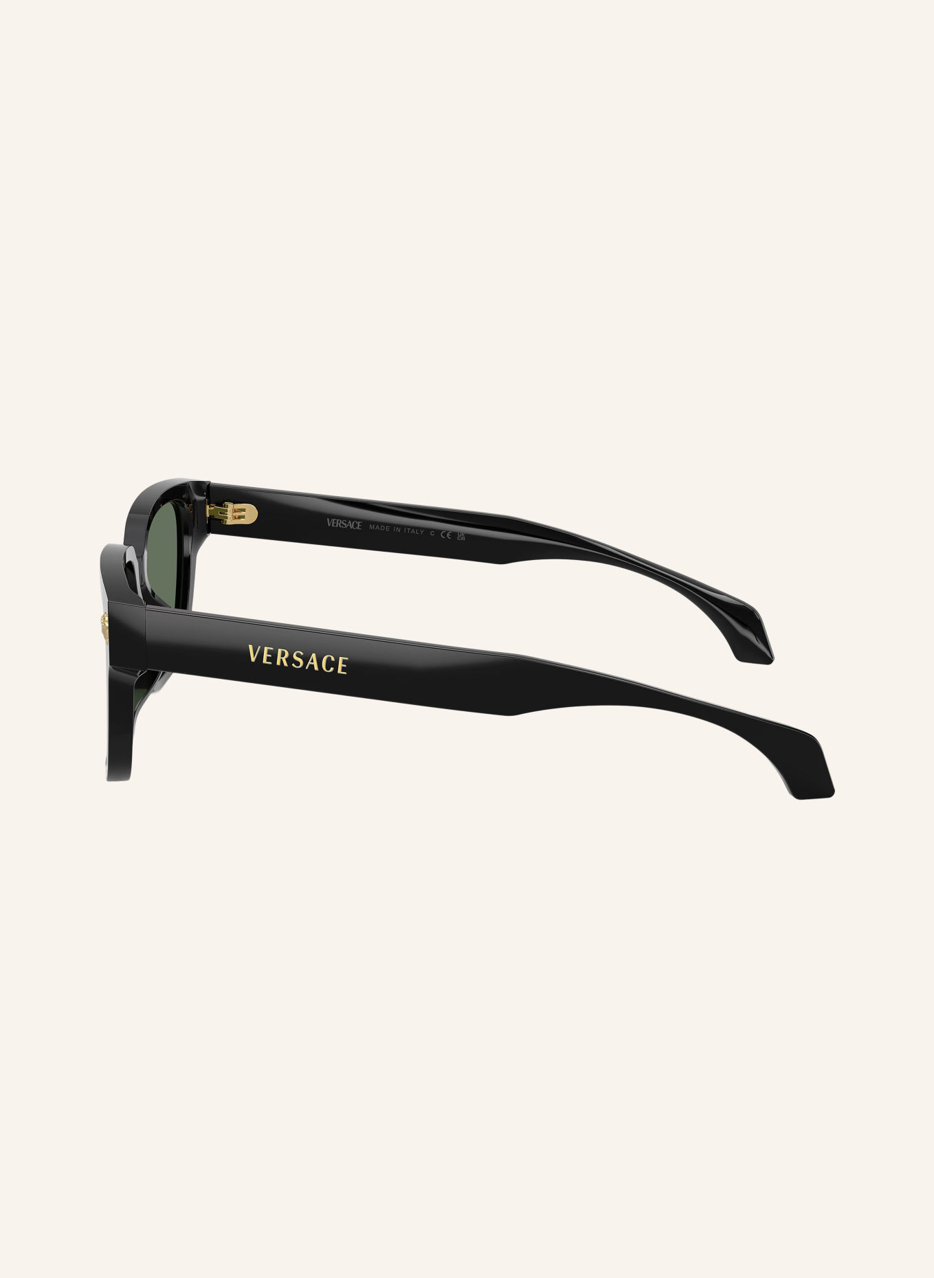 VERSACE Okulary przeciwsłoneczne VE4513D: CZARNY/ CIEMNOZIELONY