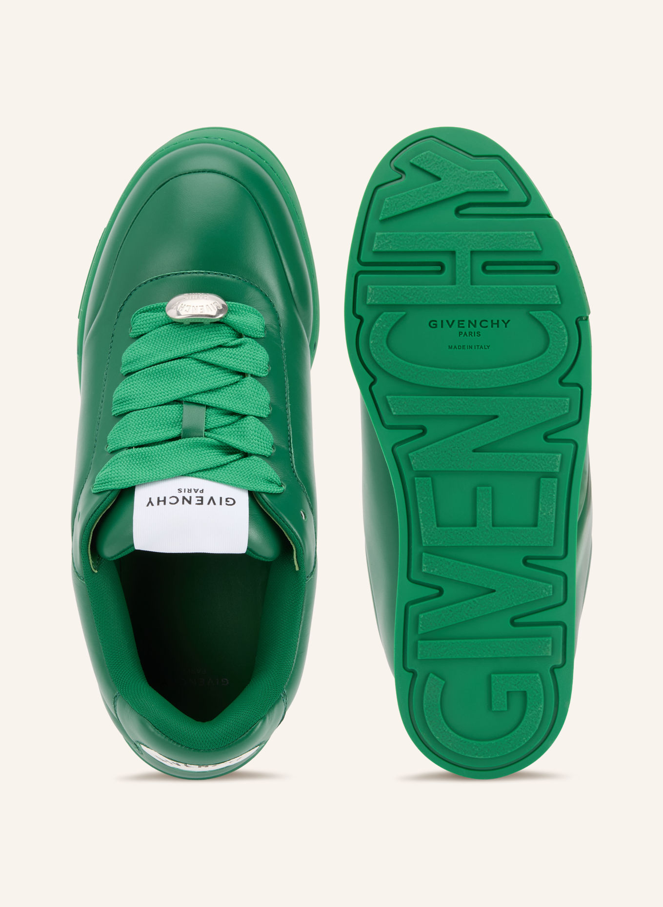 GIVENCHY PUFFY YARD Sneakers: GREEN / CREAM