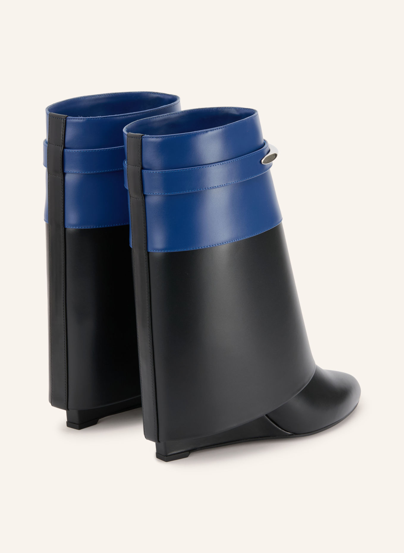 GIVENCHY SHARK PINCH Boots: BLACK / SILVER / DARK BLUE