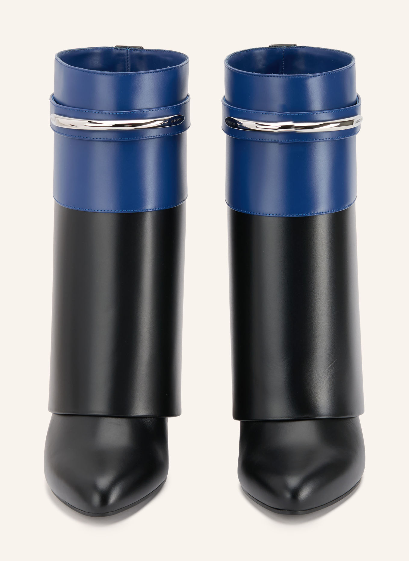 GIVENCHY SHARK PINCH Boots: BLACK / SILVER / DARK BLUE