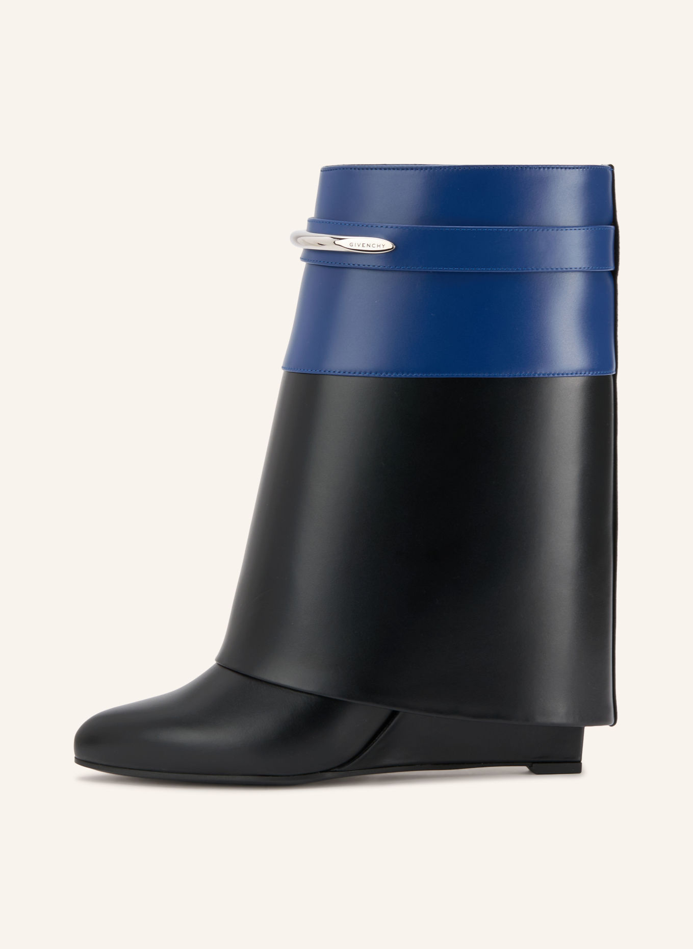 GIVENCHY SHARK PINCH Boots: BLACK / SILVER / DARK BLUE