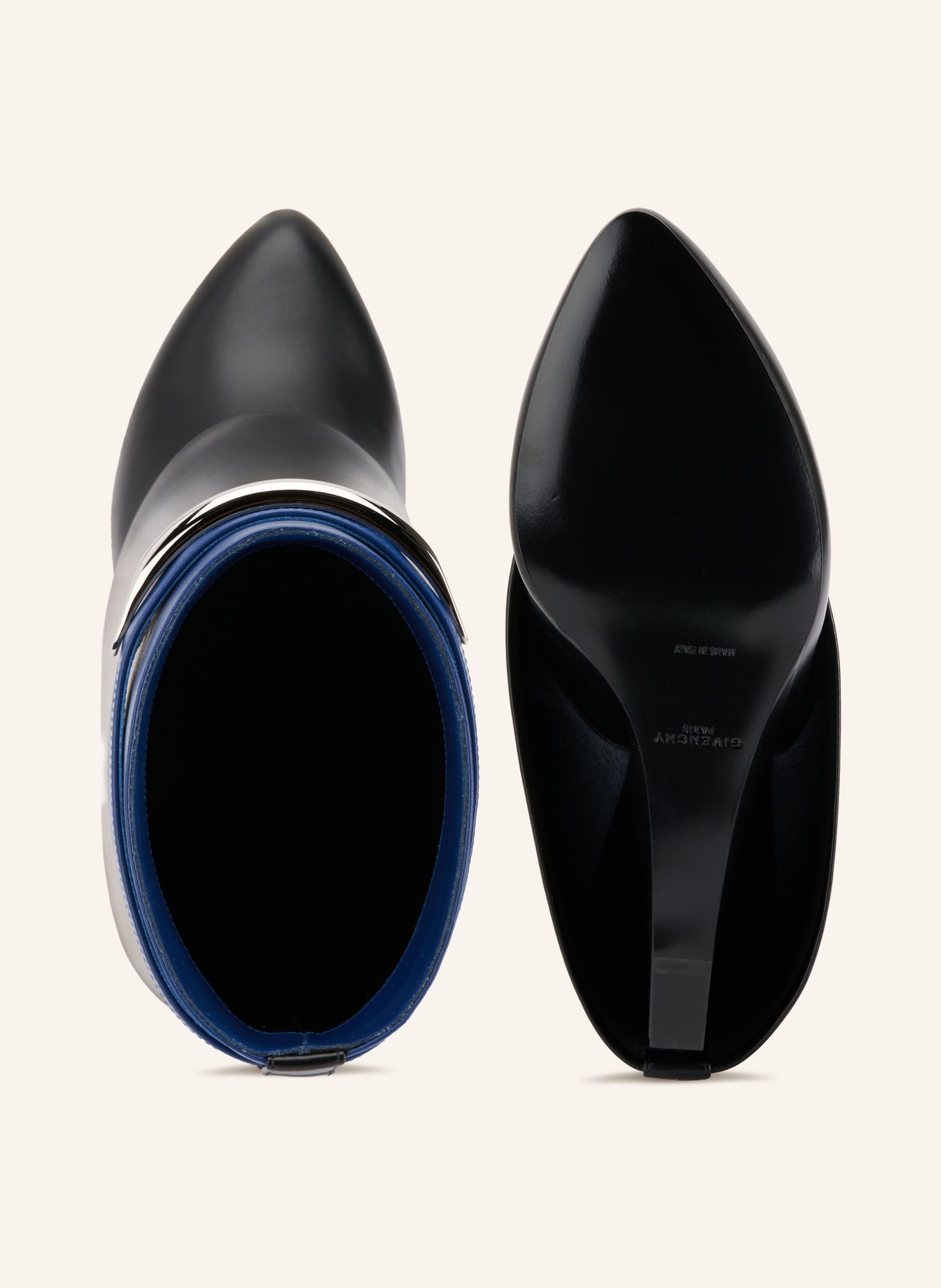 GIVENCHY SHARK PINCH Boots: BLACK / SILVER / DARK BLUE