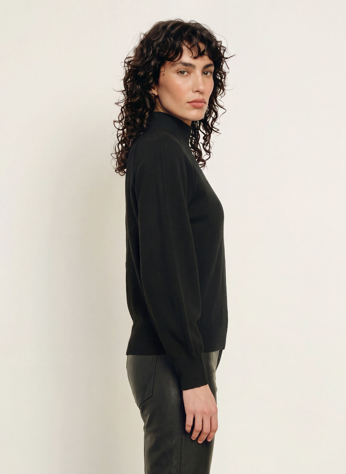 ALLSAINTS FEDI-trui met kasjmier: ZWART