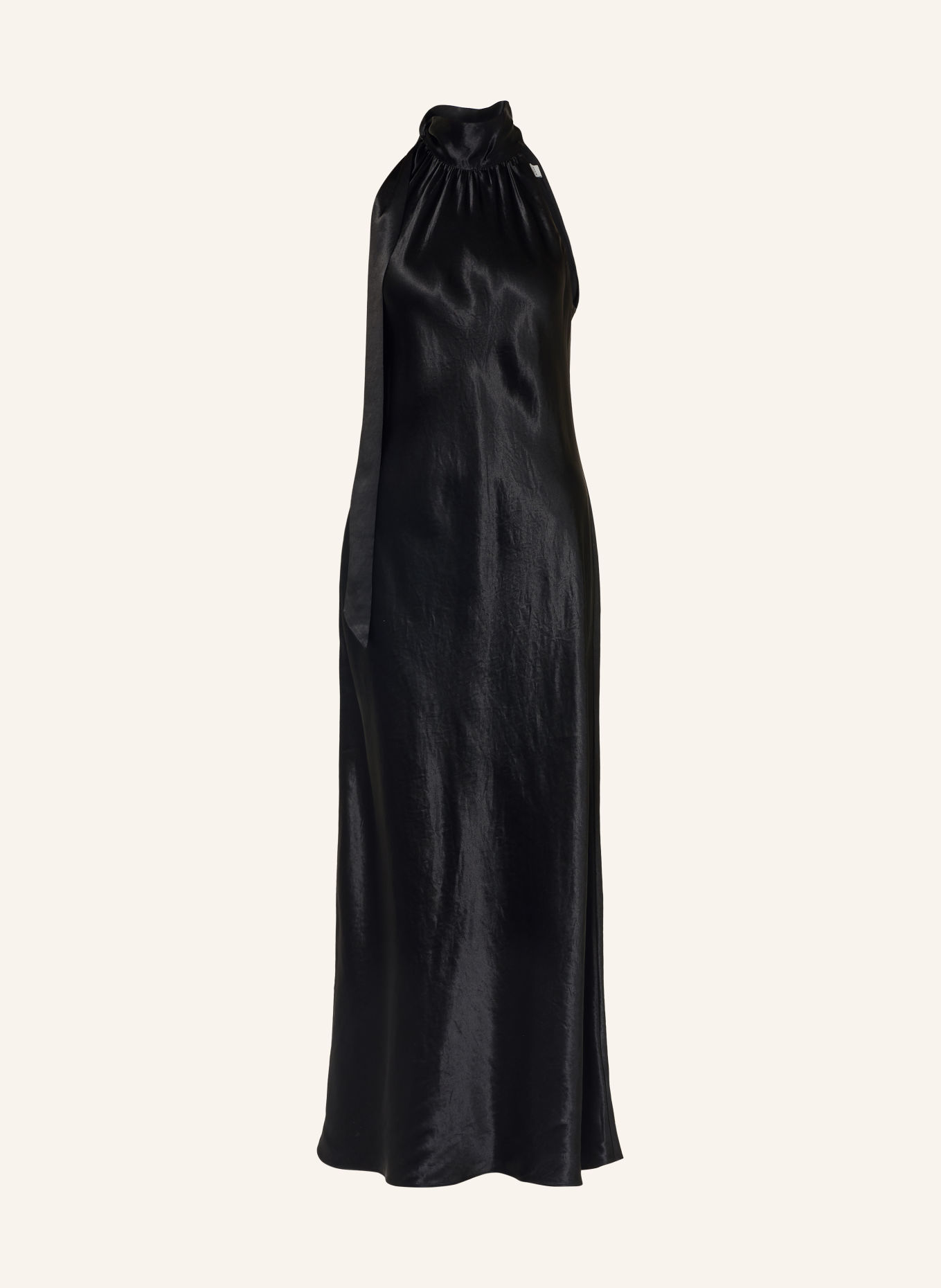 ALLSAINTS BERIL satin dress with bow: BLACK