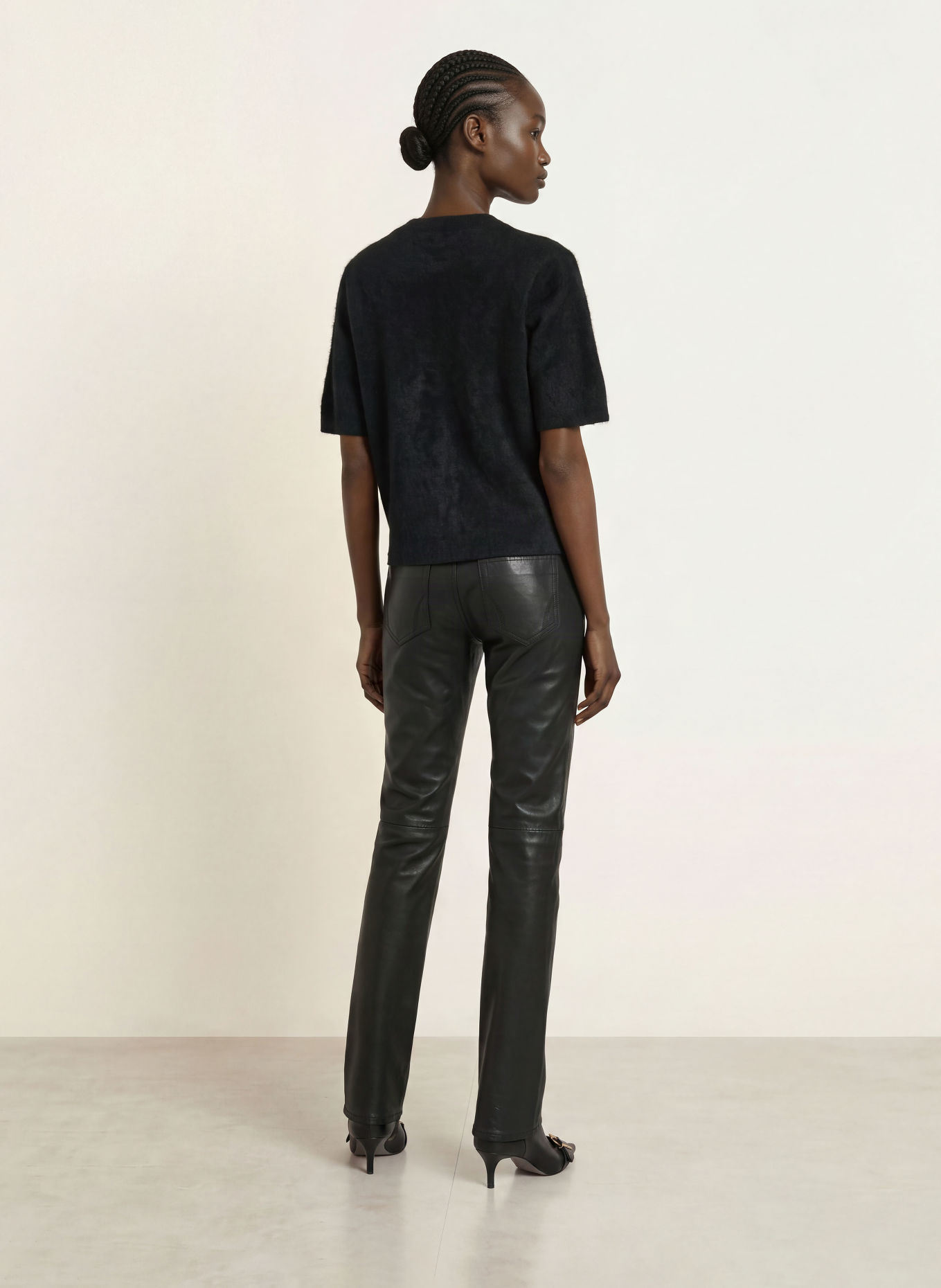 ALLSAINTS Lederhose RIELLA: SCHWARZ