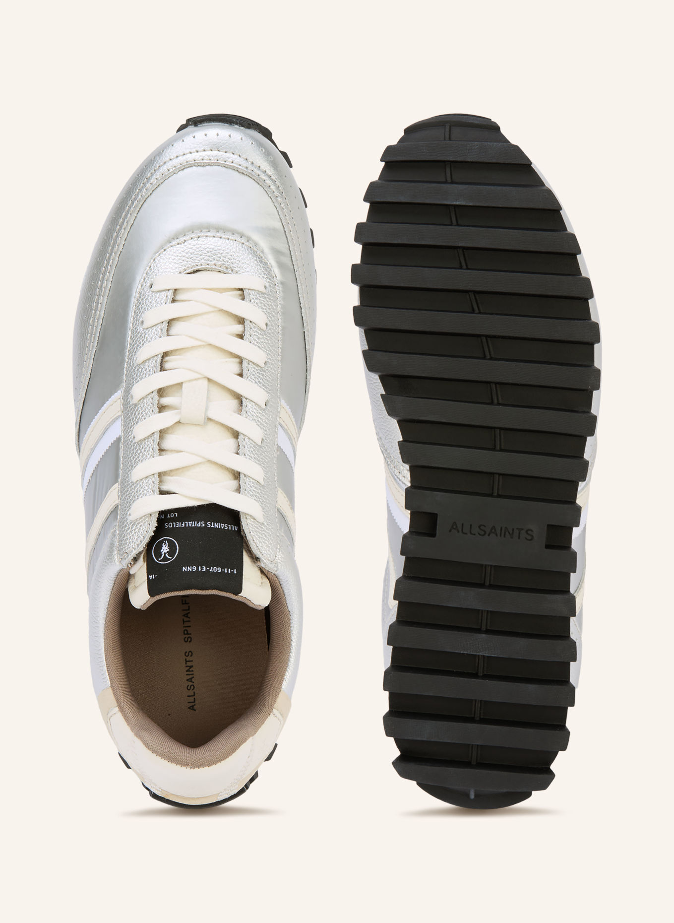 ALLSAINTS Sneakers ROBIN RUNNER: ZILVER / WIT
